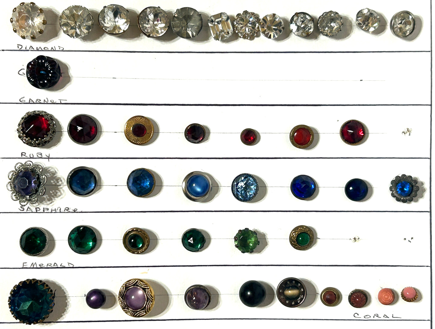 ANTIQUE BUTTONS WITH JEWELS