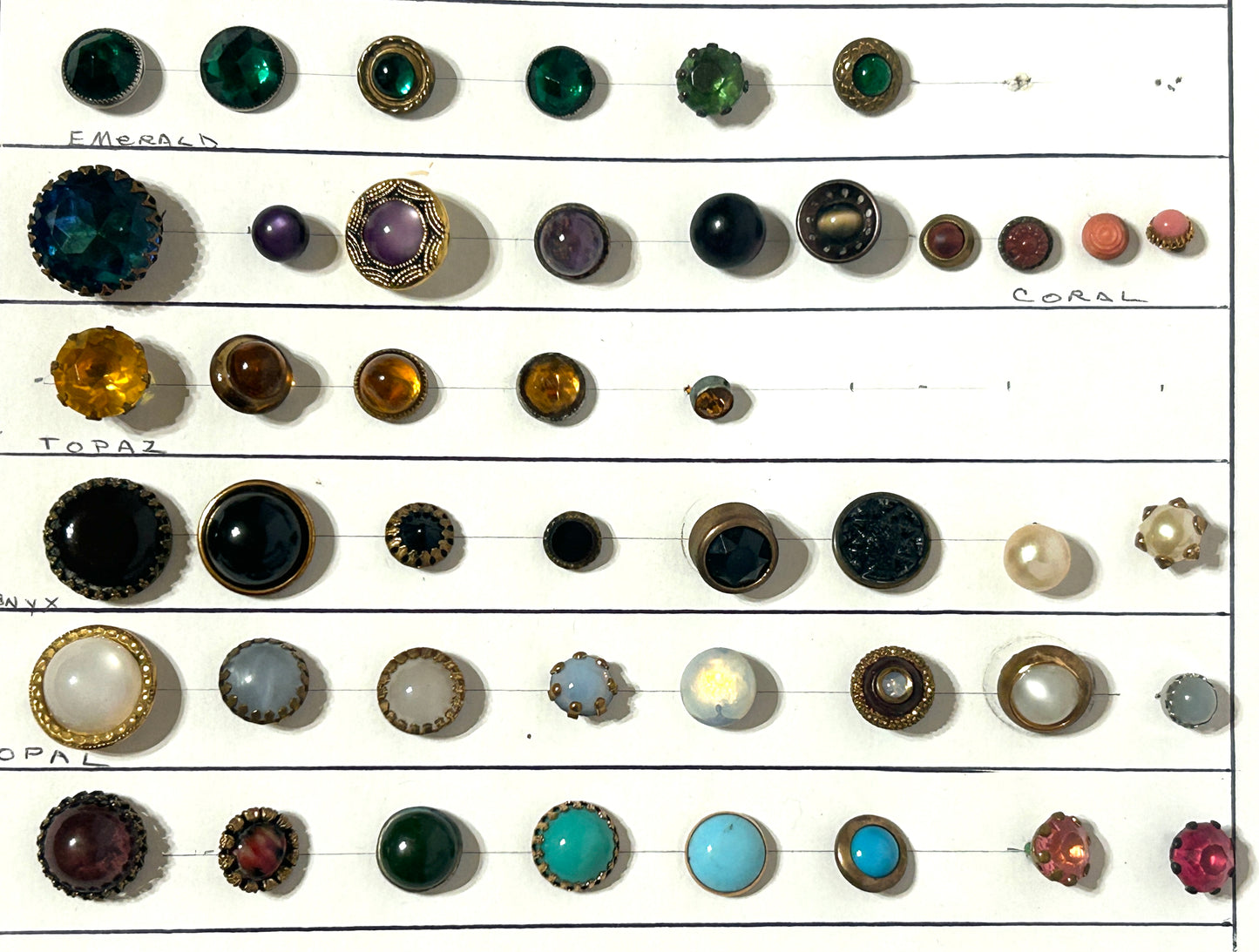 ANTIQUE BUTTONS WITH JEWELS