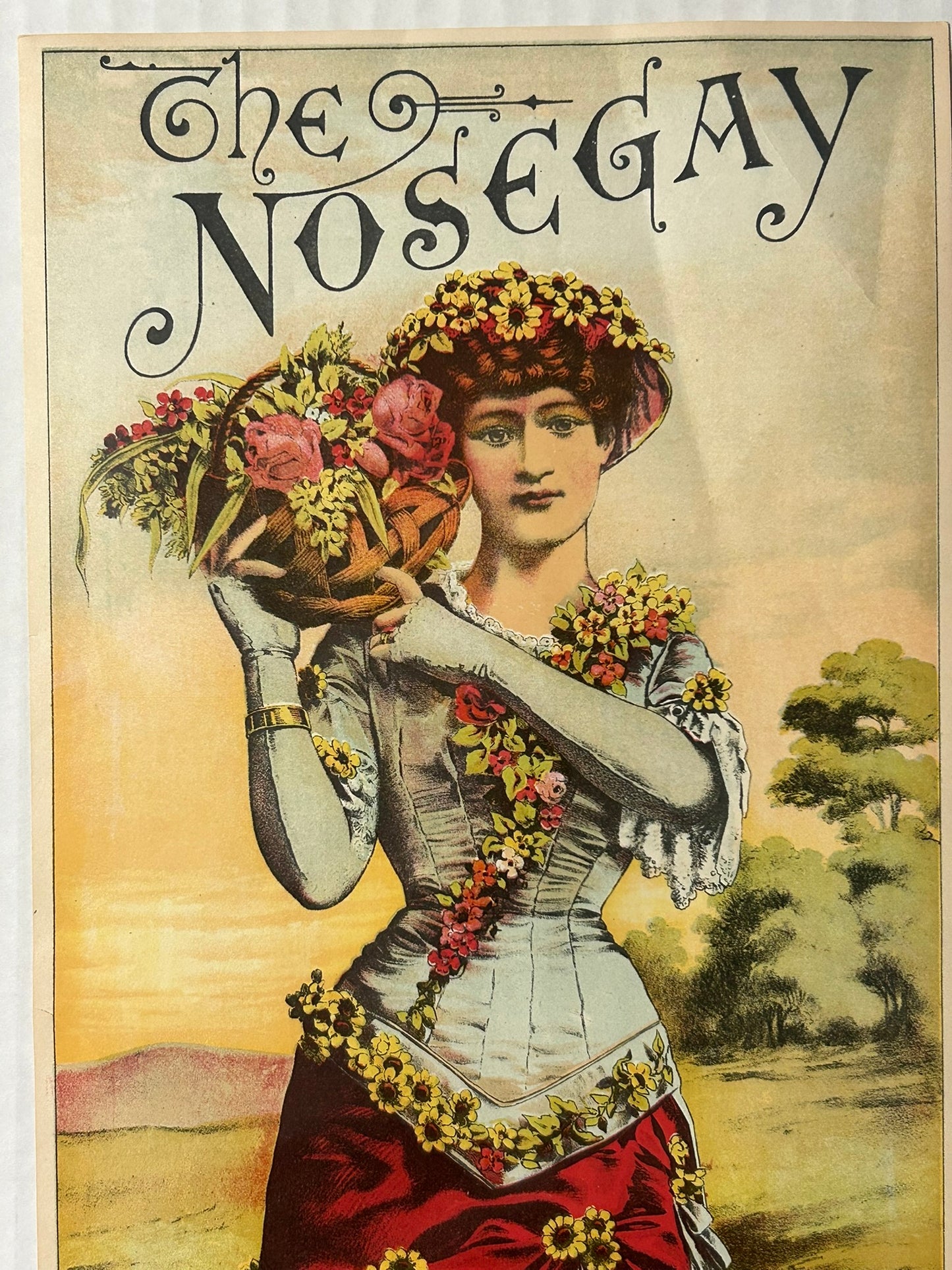 ANTIQUE TOBACCO ADVERTISING PRINT FOR NOSEGAY AMERICAN TOBACCO  GIRL