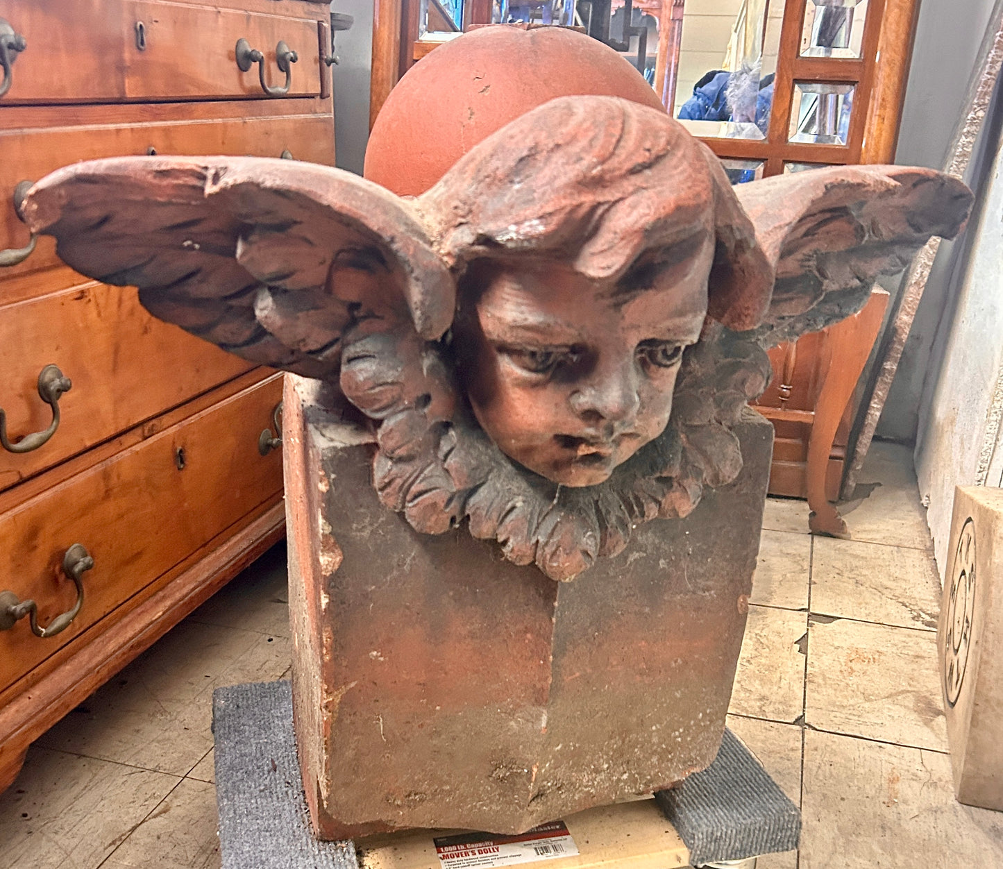 ANTIQUE TERRA COTTA BUILDING CHERUB