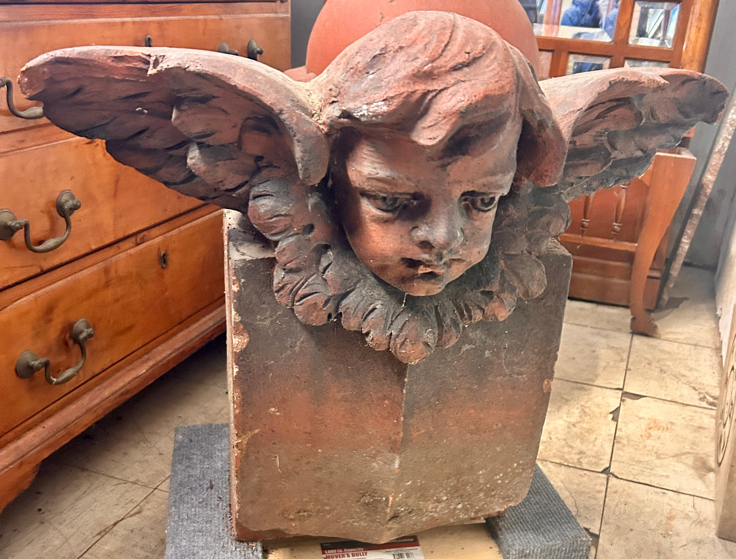 ANTIQUE TERRA COTTA BUILDING CHERUB