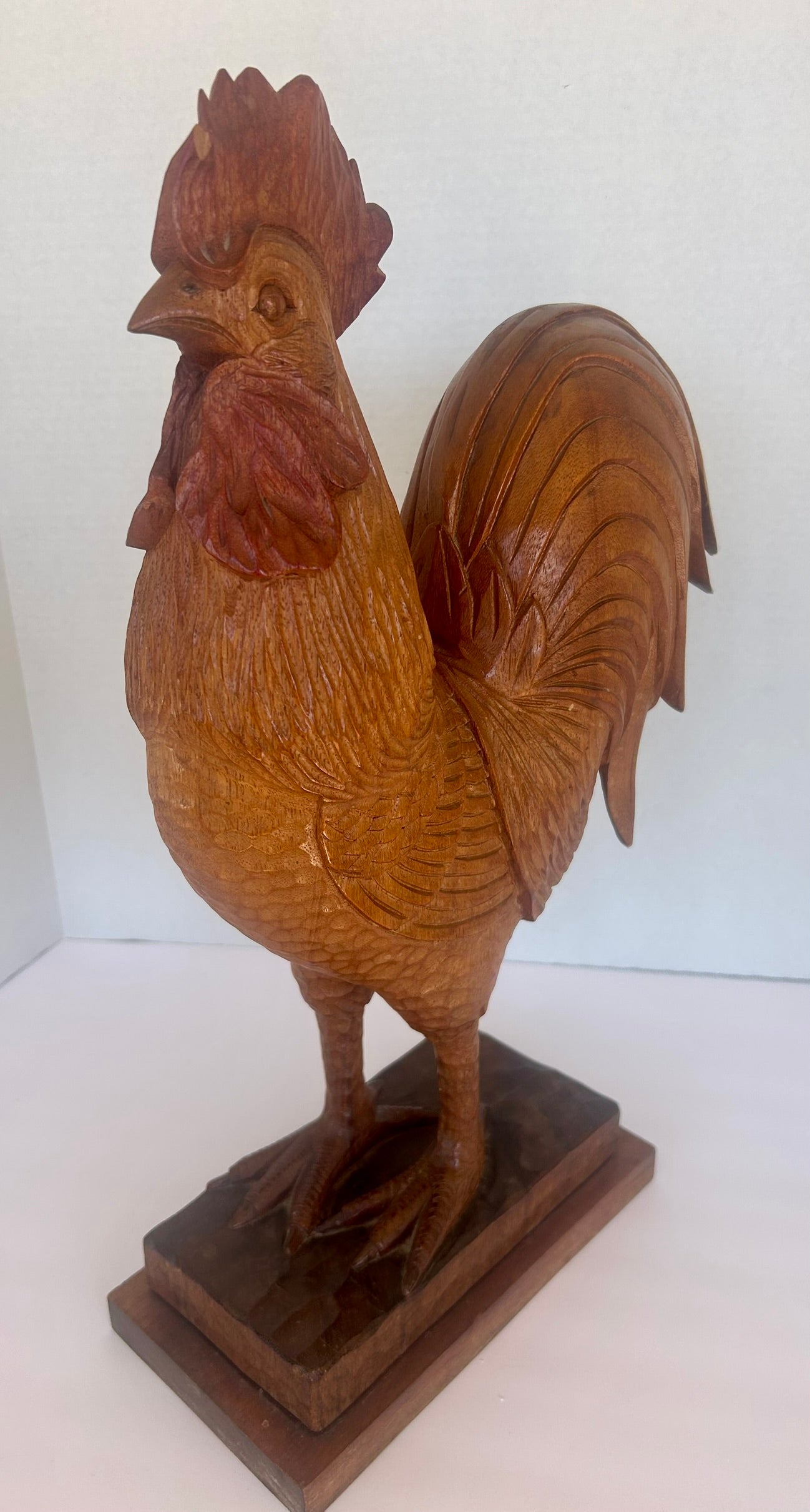 CARVED WOOD ROOSTER BY PINAL