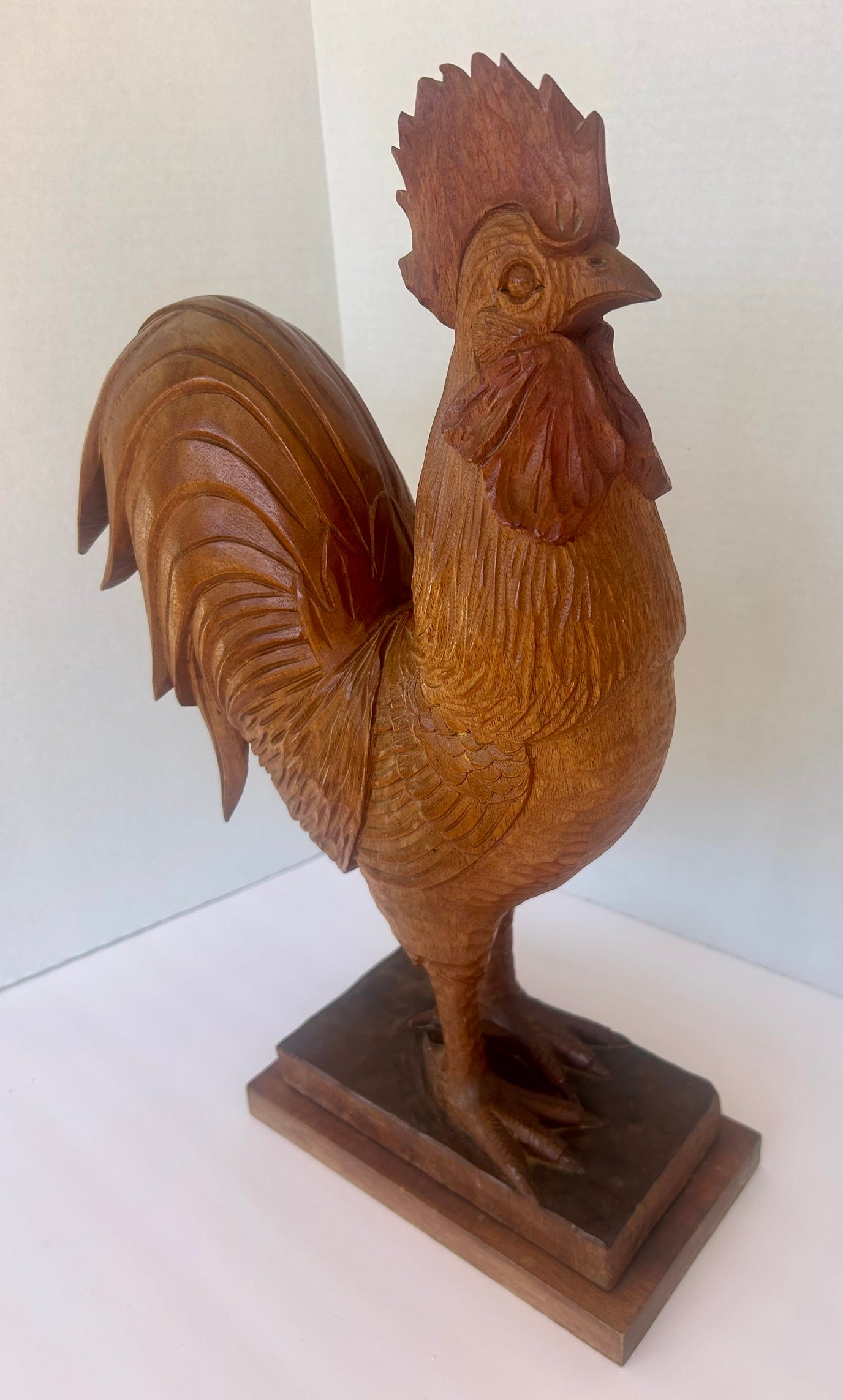 CARVED WOOD ROOSTER BY PINAL
