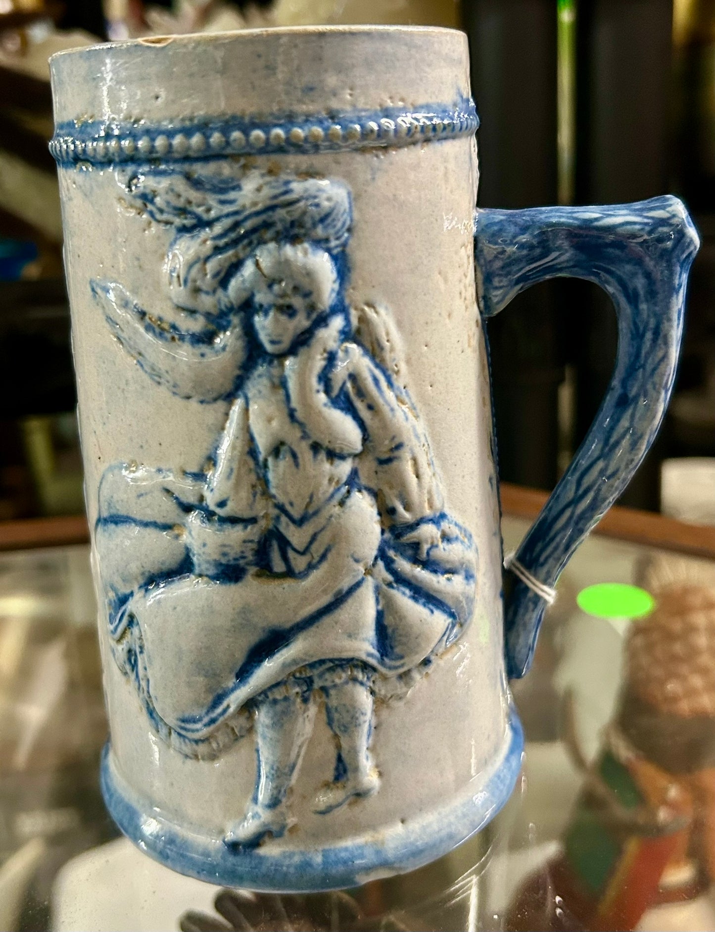 ROBINSON CLAY "WINDY CITY" BLUE AND WHITE MUG