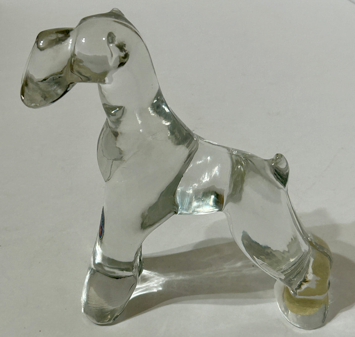 HEISEY GLASS AIREDALE TERRIER DOG