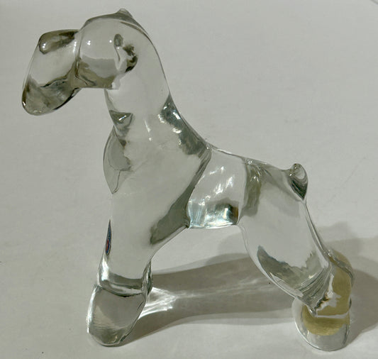 HEISEY GLASS AIREDALE TERRIER DOG