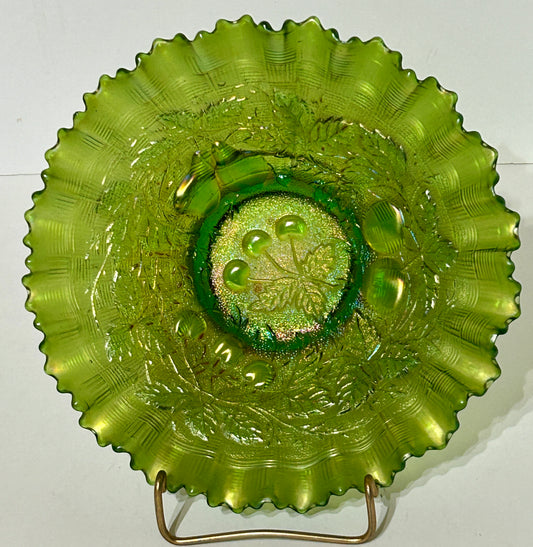 CARNIVAL GLASS THREE FRUITS BOWL