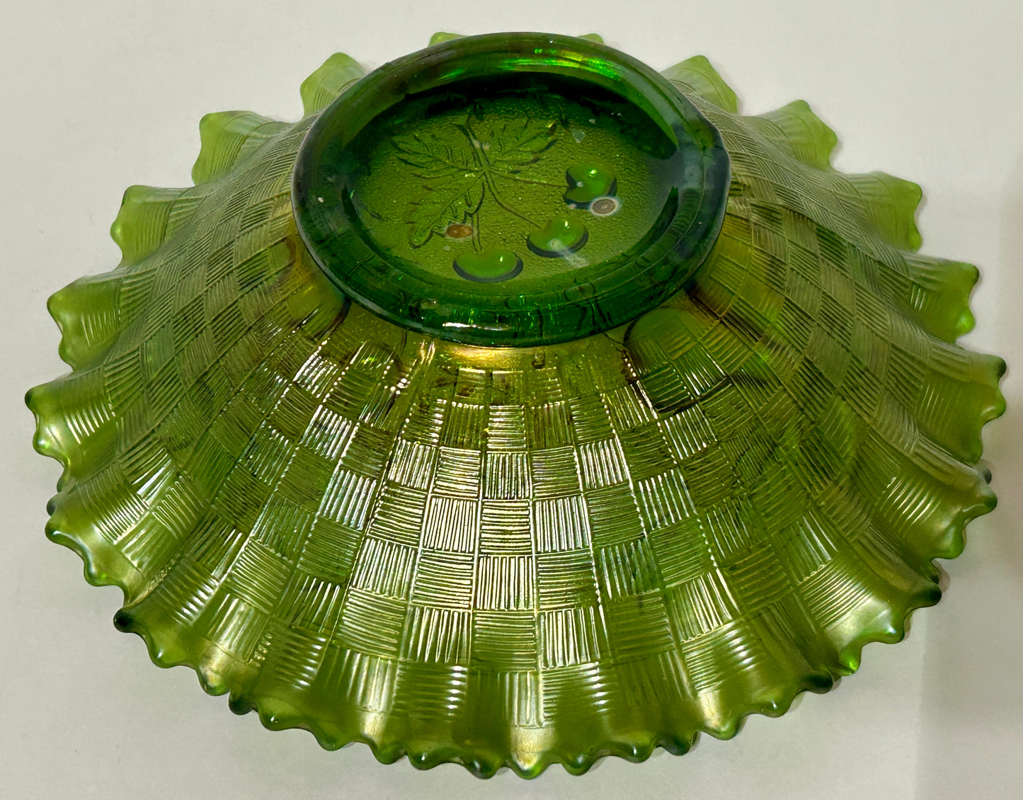 CARNIVAL GLASS THREE FRUITS BOWL