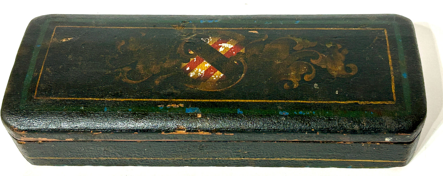 CIVIL WAR ERA FLUTE IN PATRIOTIC SHIELD DECORATED BOX