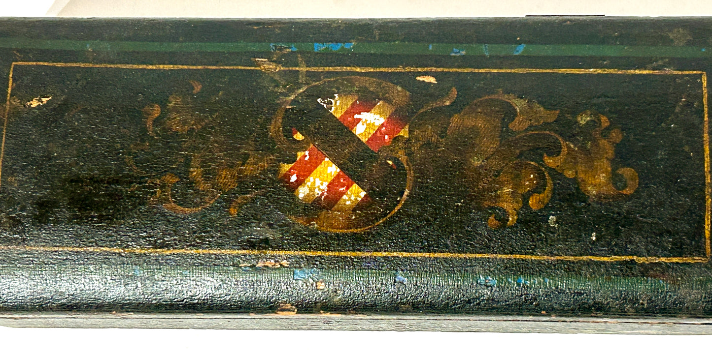 CIVIL WAR ERA FLUTE IN PATRIOTIC SHIELD DECORATED BOX