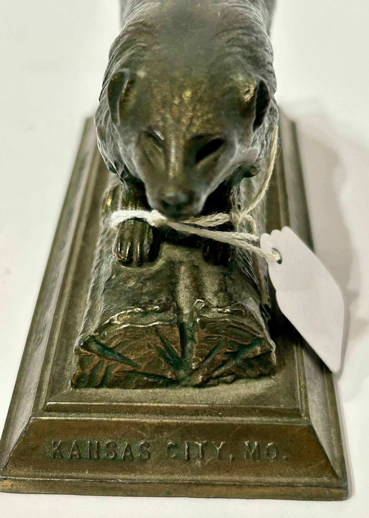 BADGER FIGURAL METAL ANTIQUE ADVERTISING PAPERWEIGHT FOR BADGER LUMBER & COAL CO.