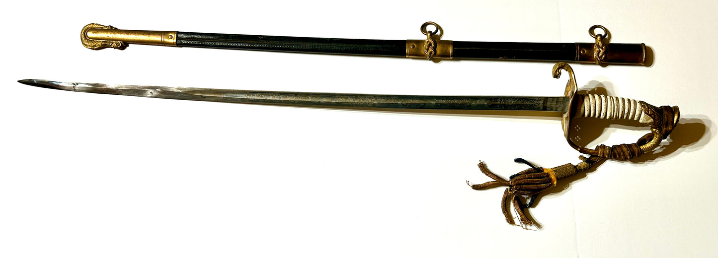 NAVY OFFICER SWORD AMERICAN 1852 MODEL INSCRIBED