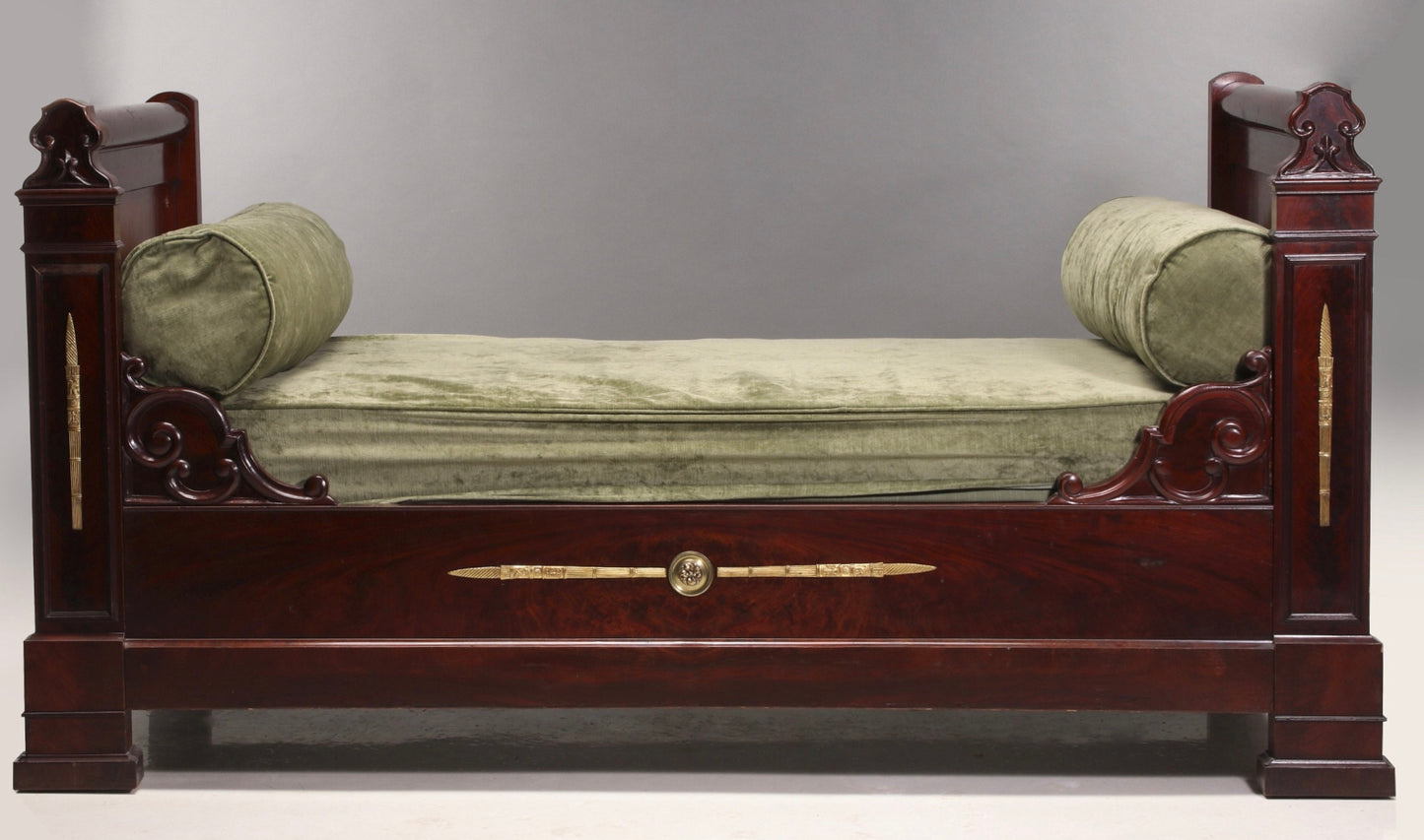 FRENCH EMPIRE MAHOGANY ANTIQUE DAY BED