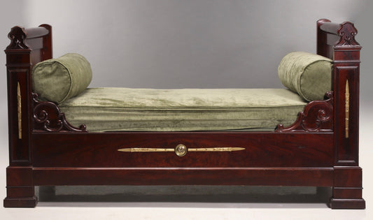 FRENCH EMPIRE MAHOGANY ANTIQUE DAY BED