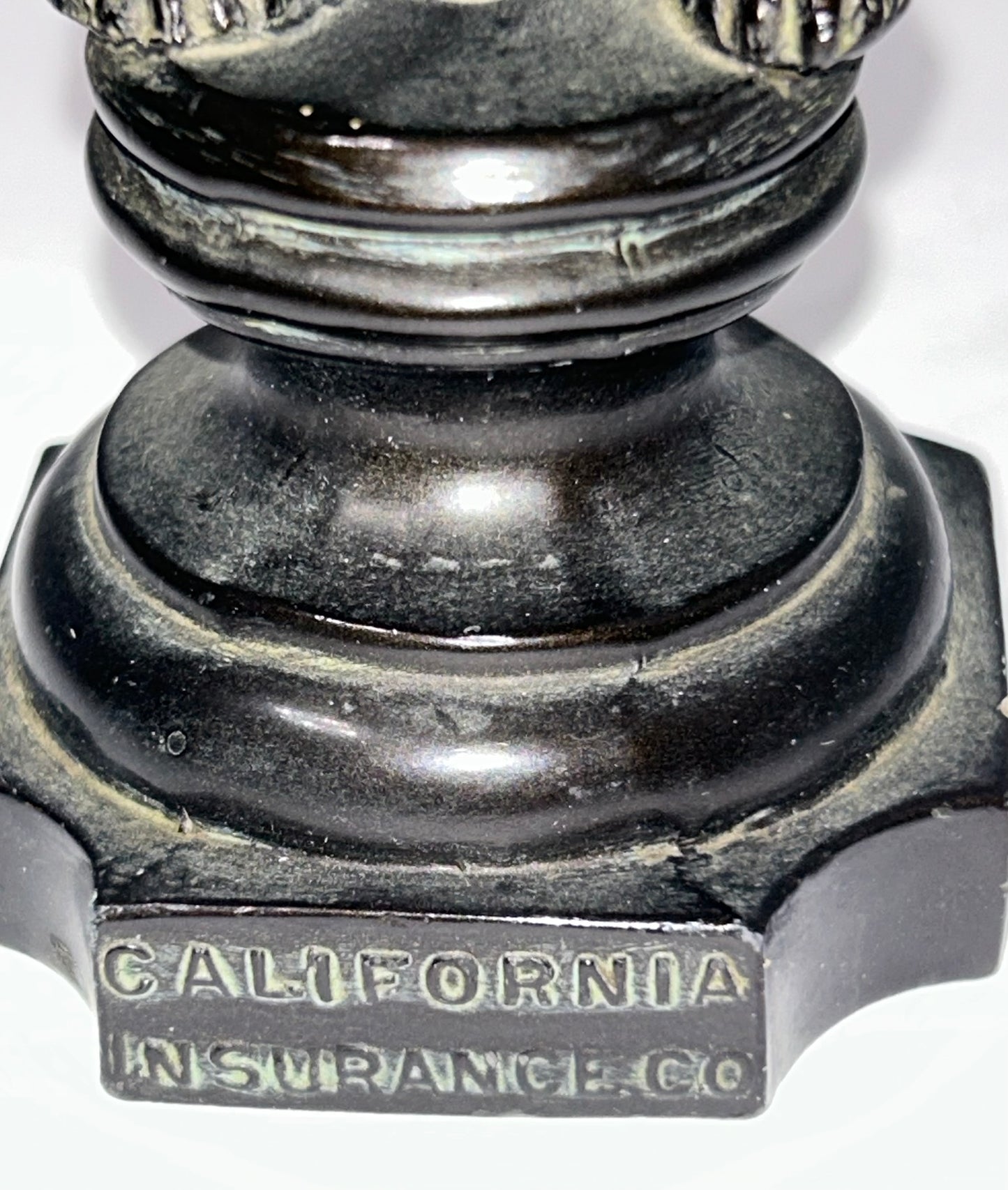 BEAR FIGURAL ADVERTISING PAPERWEIGHT FOR CALIFORNIA INSURANCE CO.