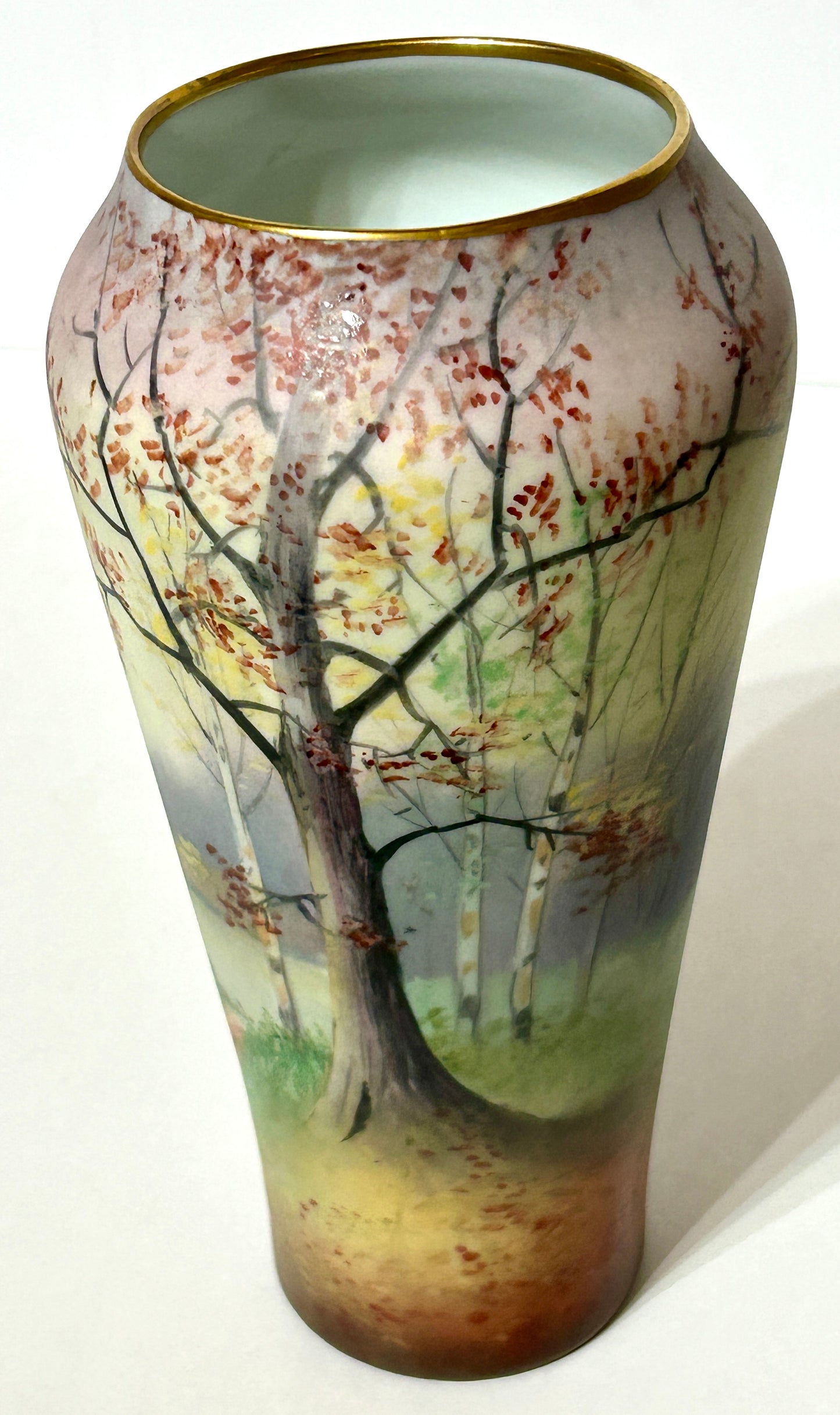 PICKARD VELUM FINISH HANDPAINTED LANDSCAPE VASE SIGNED CHALLINOR