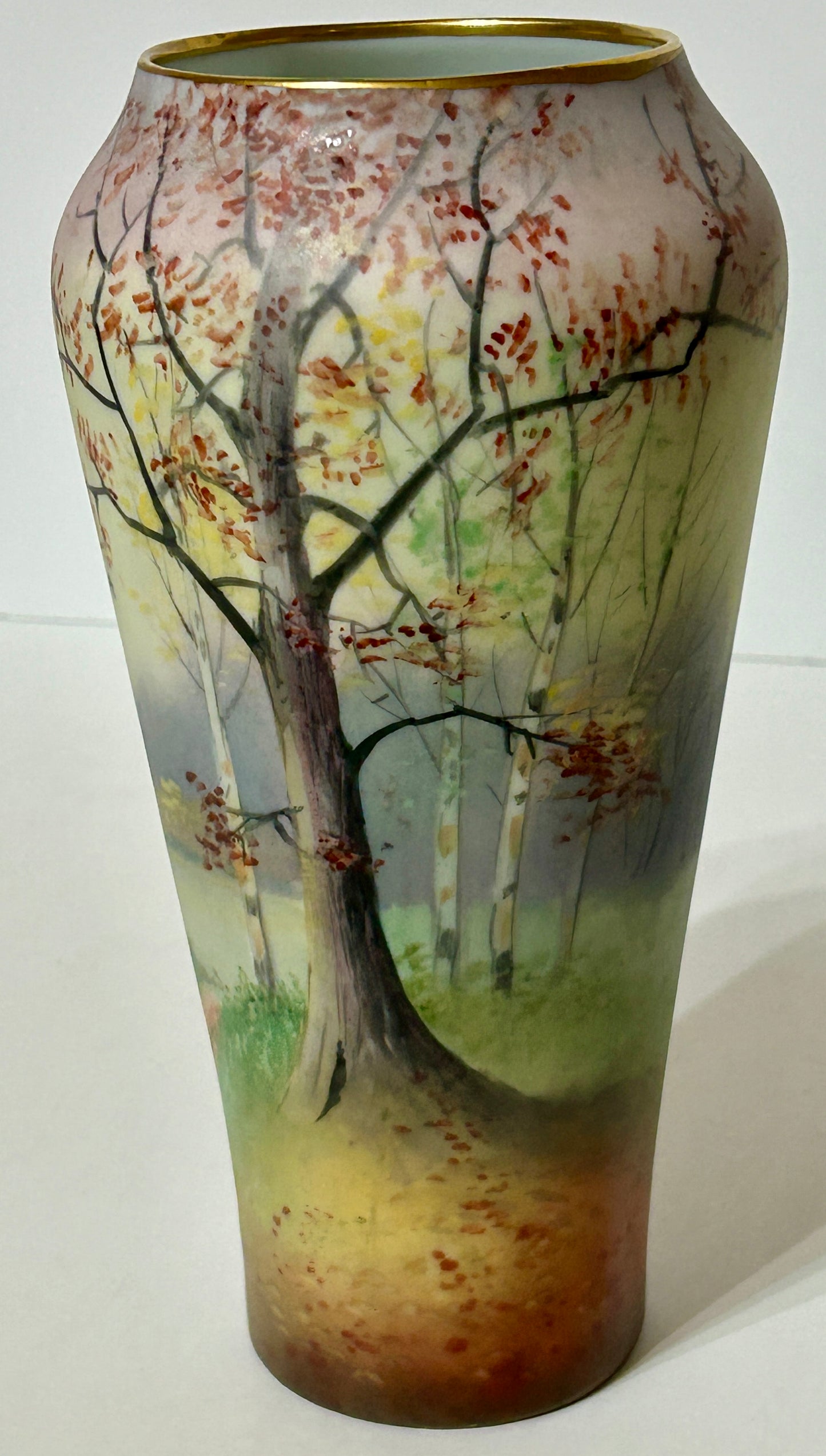 PICKARD VELUM FINISH HANDPAINTED LANDSCAPE VASE SIGNED CHALLINOR