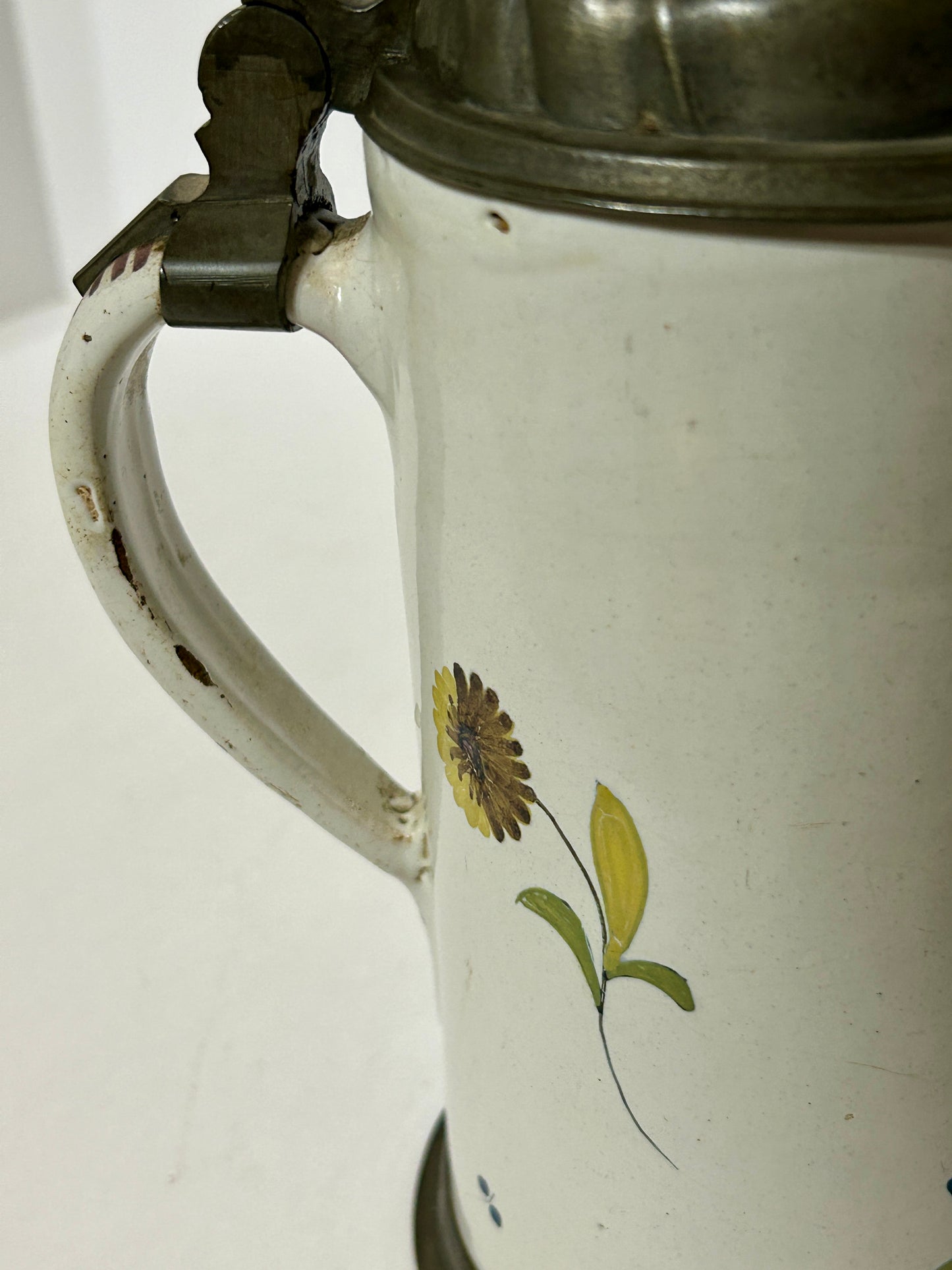 ANTIQUE GERMAN FAIENCE STEIN LATE 1700'S