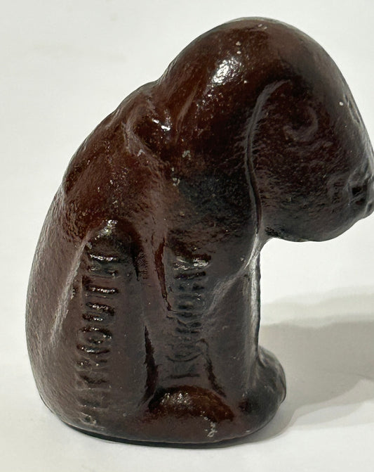CAST IRON DOG ADVERTISING PAPERWEIGHT FOR PLYMOUTH FOUNDRY