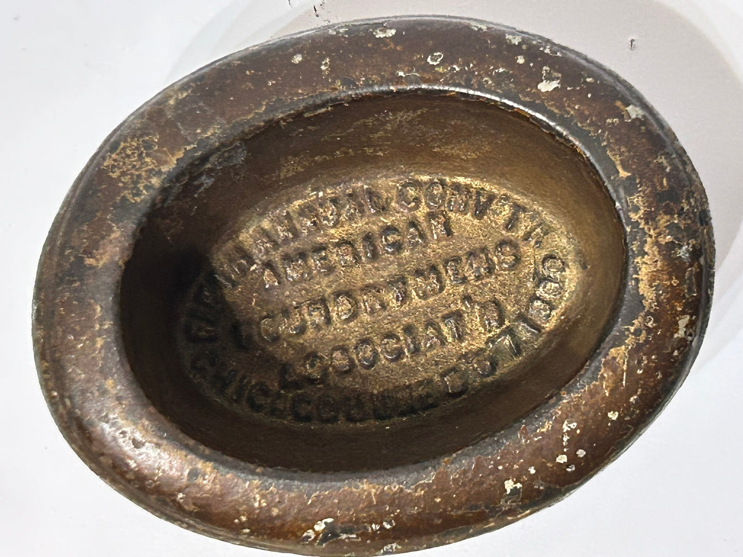 AMERICAN FOUNDRY MENS ASSOCIATION ADVERTISING CAST IRON HAT PAPERWEIGHT