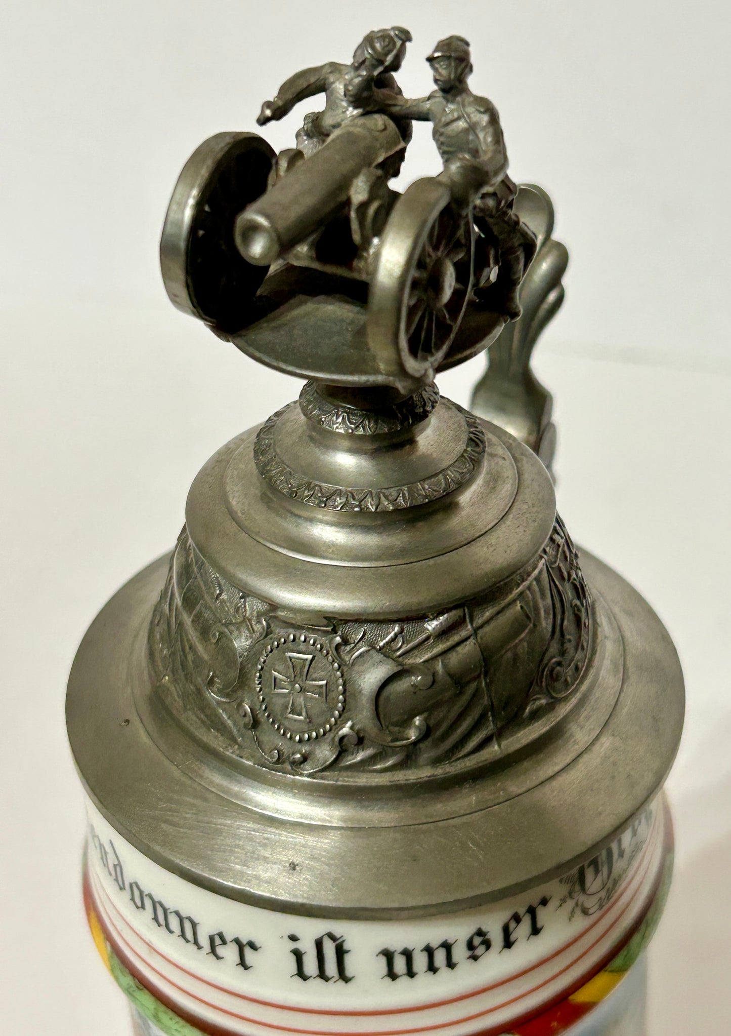 GERMAN REGIMENTAL 1904 STEIN WITH LITHOPANE BOTTOM