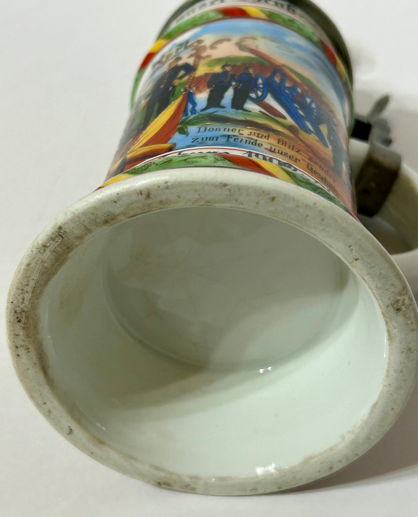 GERMAN REGIMENTAL 1904 STEIN WITH LITHOPANE BOTTOM