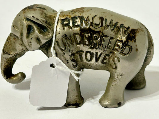 CAST IRON NICKLE PLATED ELEPHANT ADVERTISING UNDERFEED STOVES