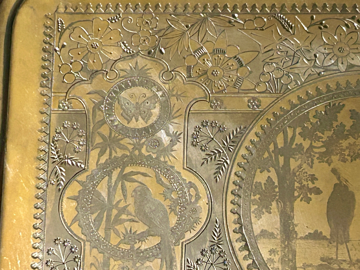 AESTHETIC MOVEMENT VERY LARGE ANTIQUE SILVERPLATE TRAY