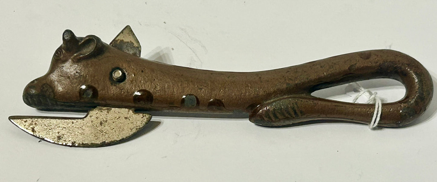IRON FIGURAL BULL ANTIQUE CAN OPENER