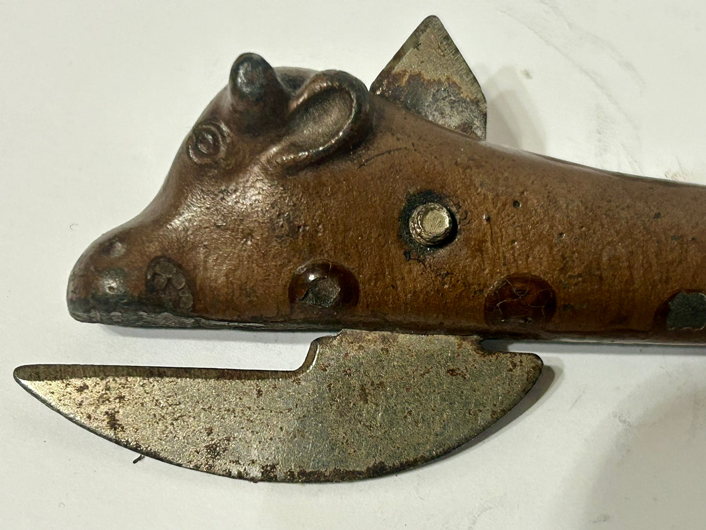 IRON FIGURAL BULL ANTIQUE CAN OPENER