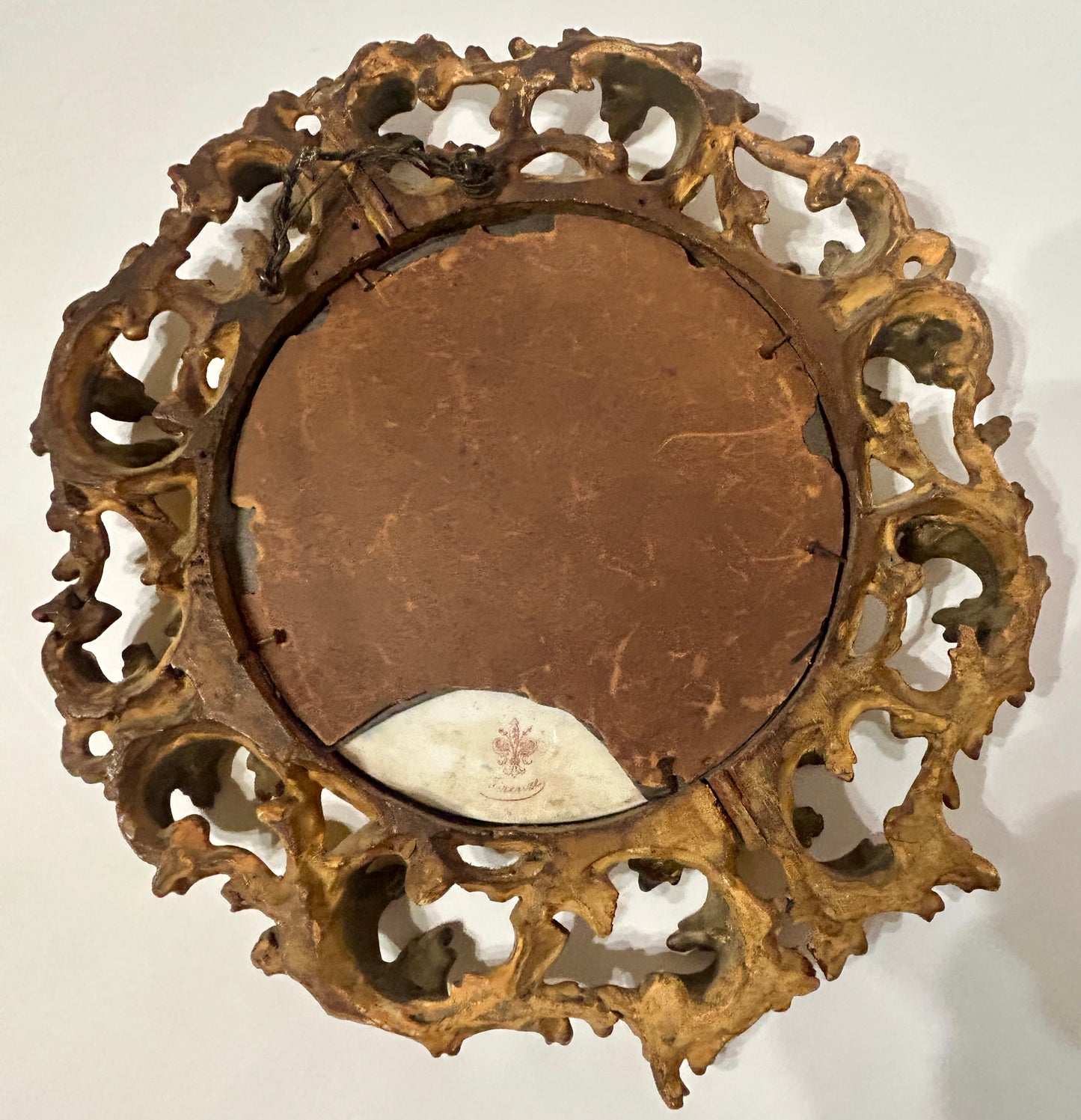 HAND PAINTED PORCELAIN ANTIQUE ITALIAN PORTRAIT PLAQUE IN FANCY FRAME