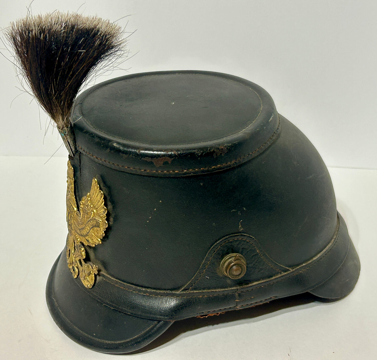 PRUSSIAN SHAKO ENLISTED LEATHER HELMET EARLY