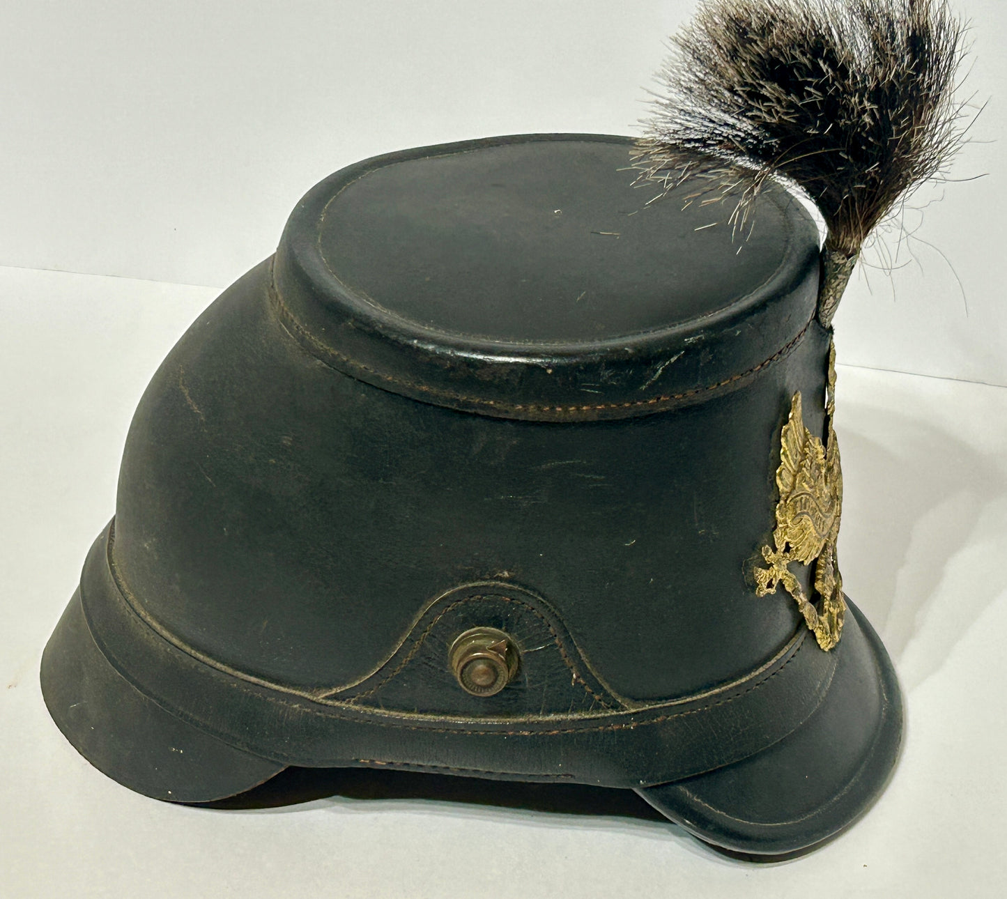 PRUSSIAN SHAKO ENLISTED LEATHER HELMET EARLY