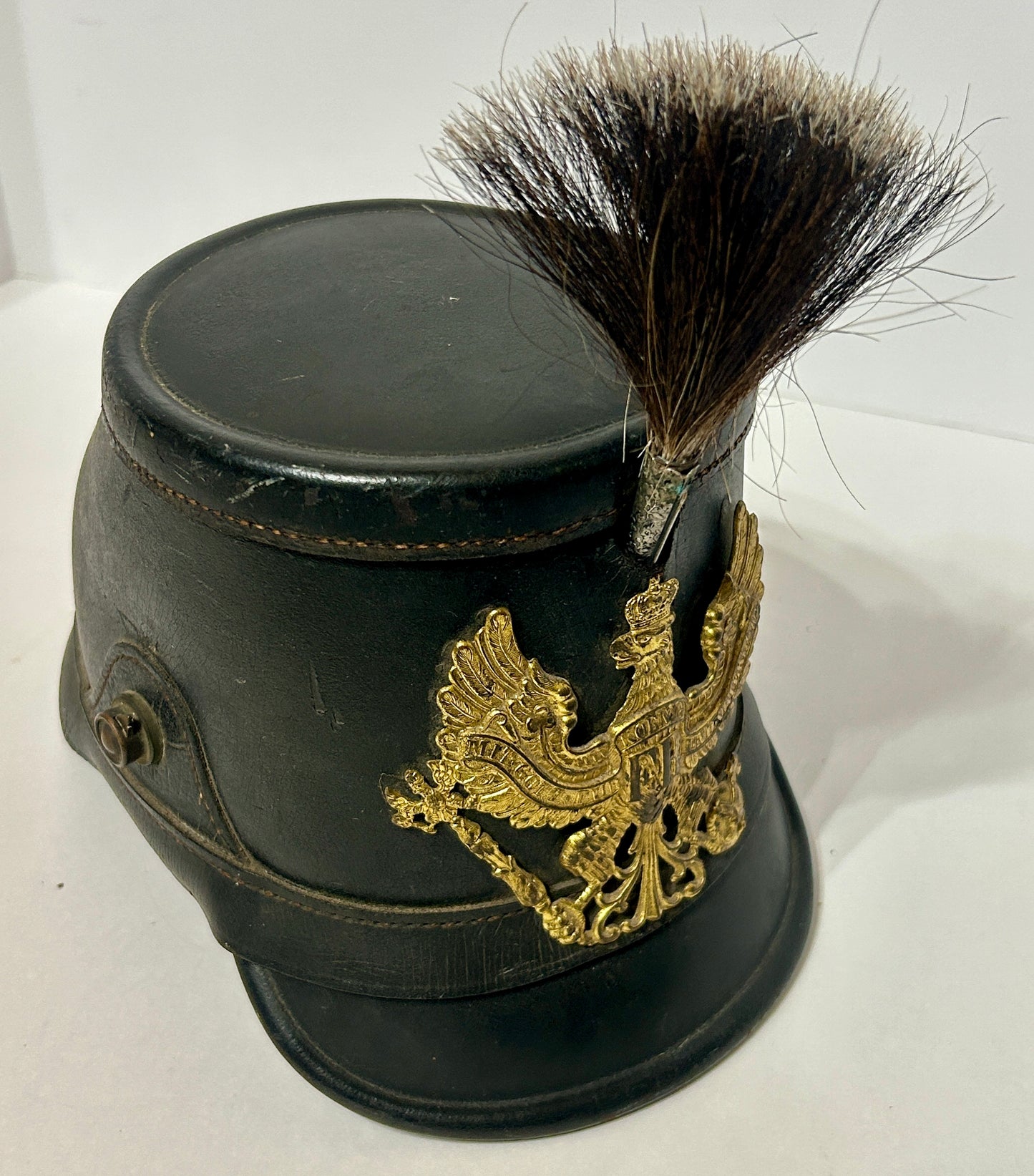 PRUSSIAN SHAKO ENLISTED LEATHER HELMET EARLY
