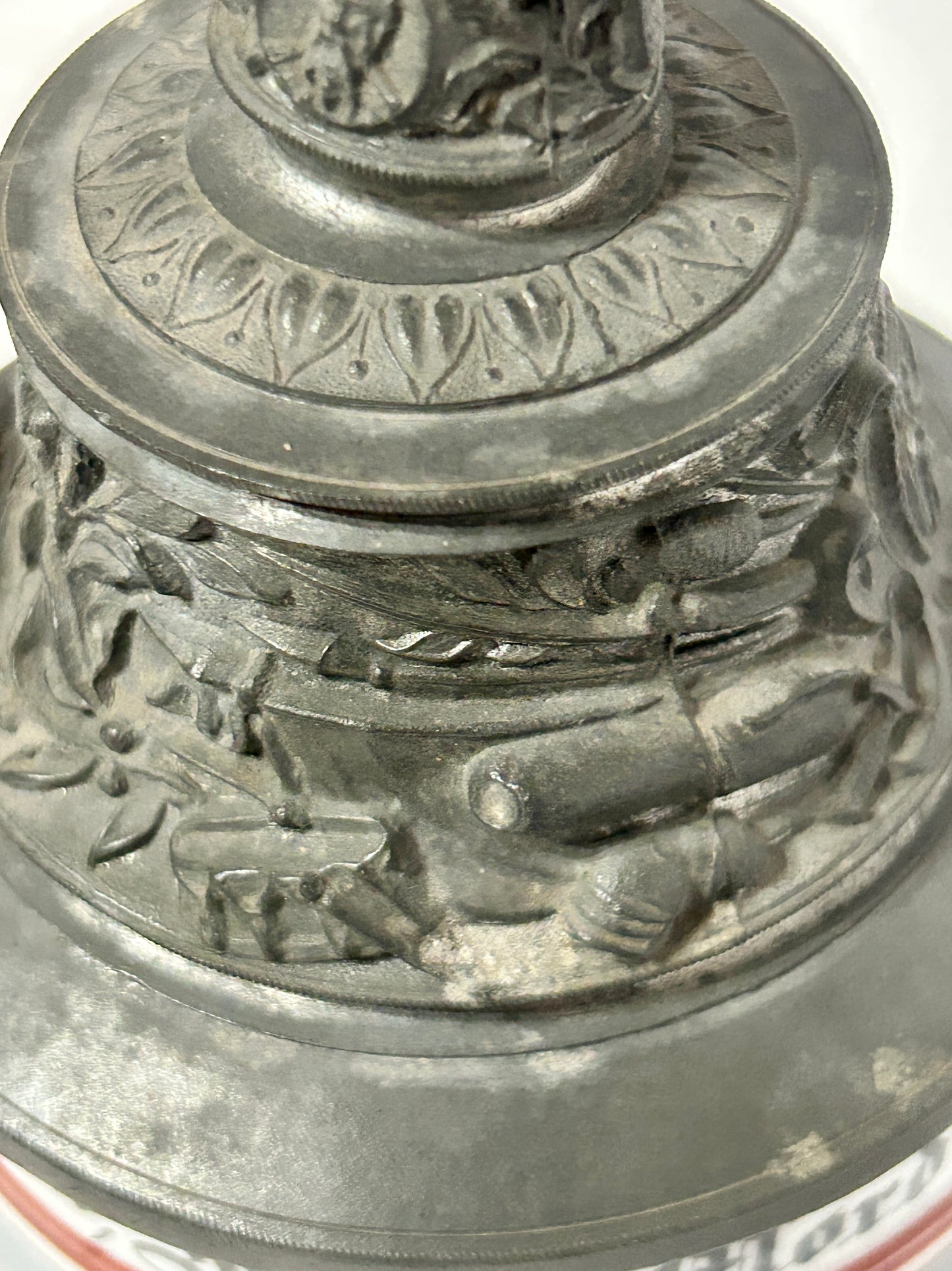 ANTIQUE GERMAN REGIMENTAL BEER STEIN WITH LITHOPANE BOTTOM