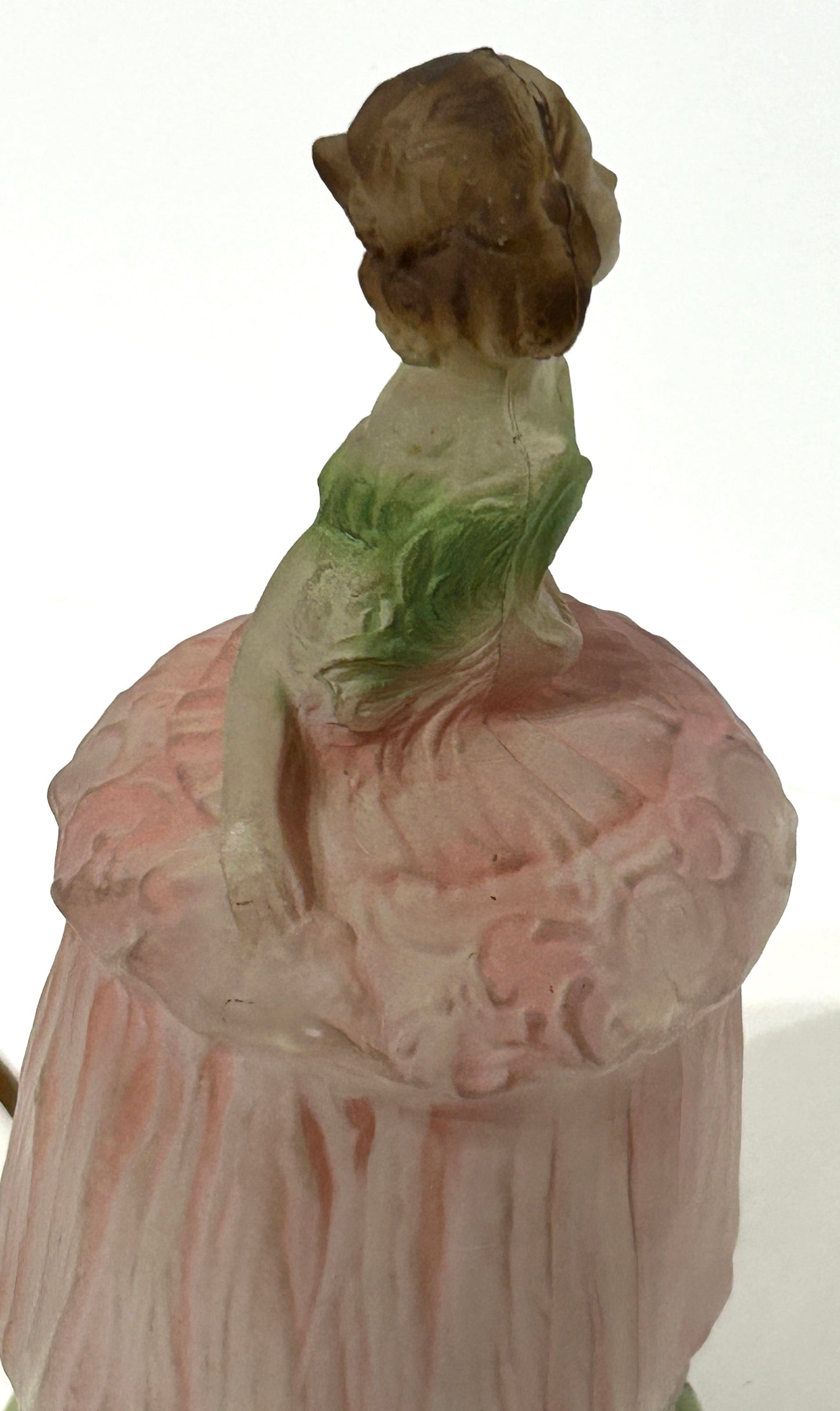 FIGURAL GIRL TIFFIN GLASS LAMP