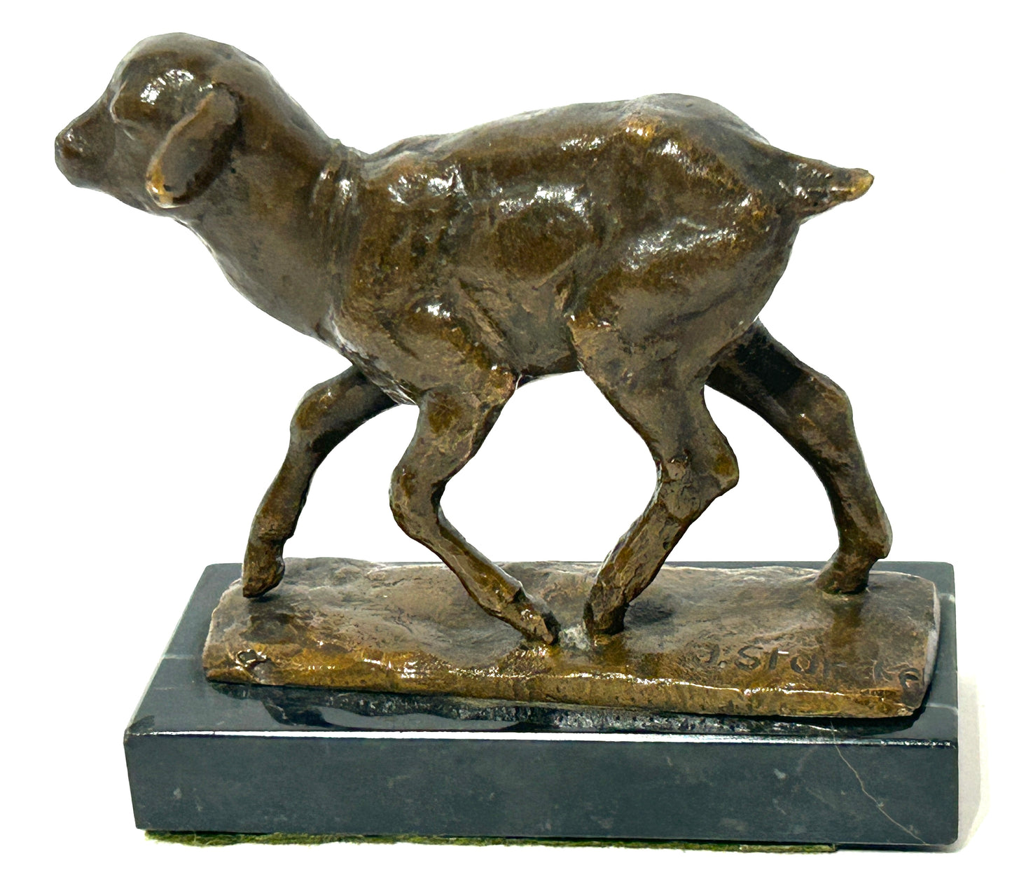 BRONZE LAMB BY JULIUS STARCKE