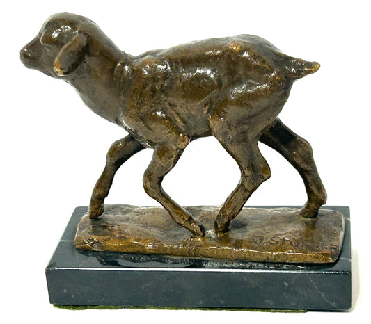 BRONZE LAMB BY JULIUS STARCKE