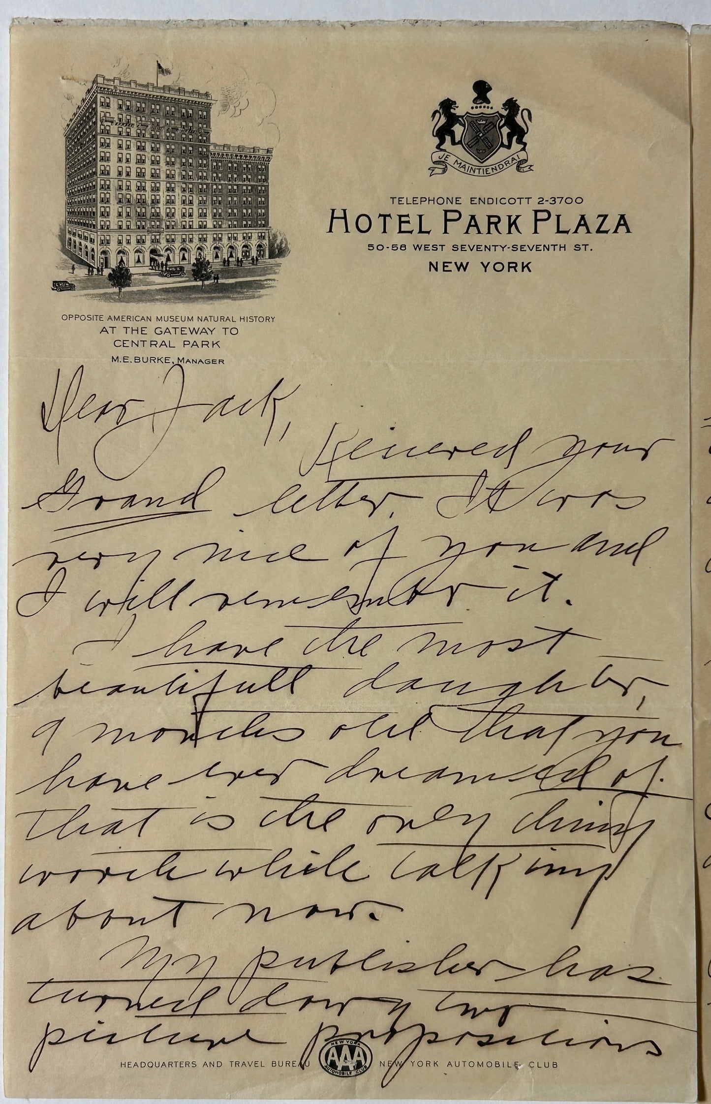 AUTOGRAPH OF COMPOSER BILLY HILL ON LETTER