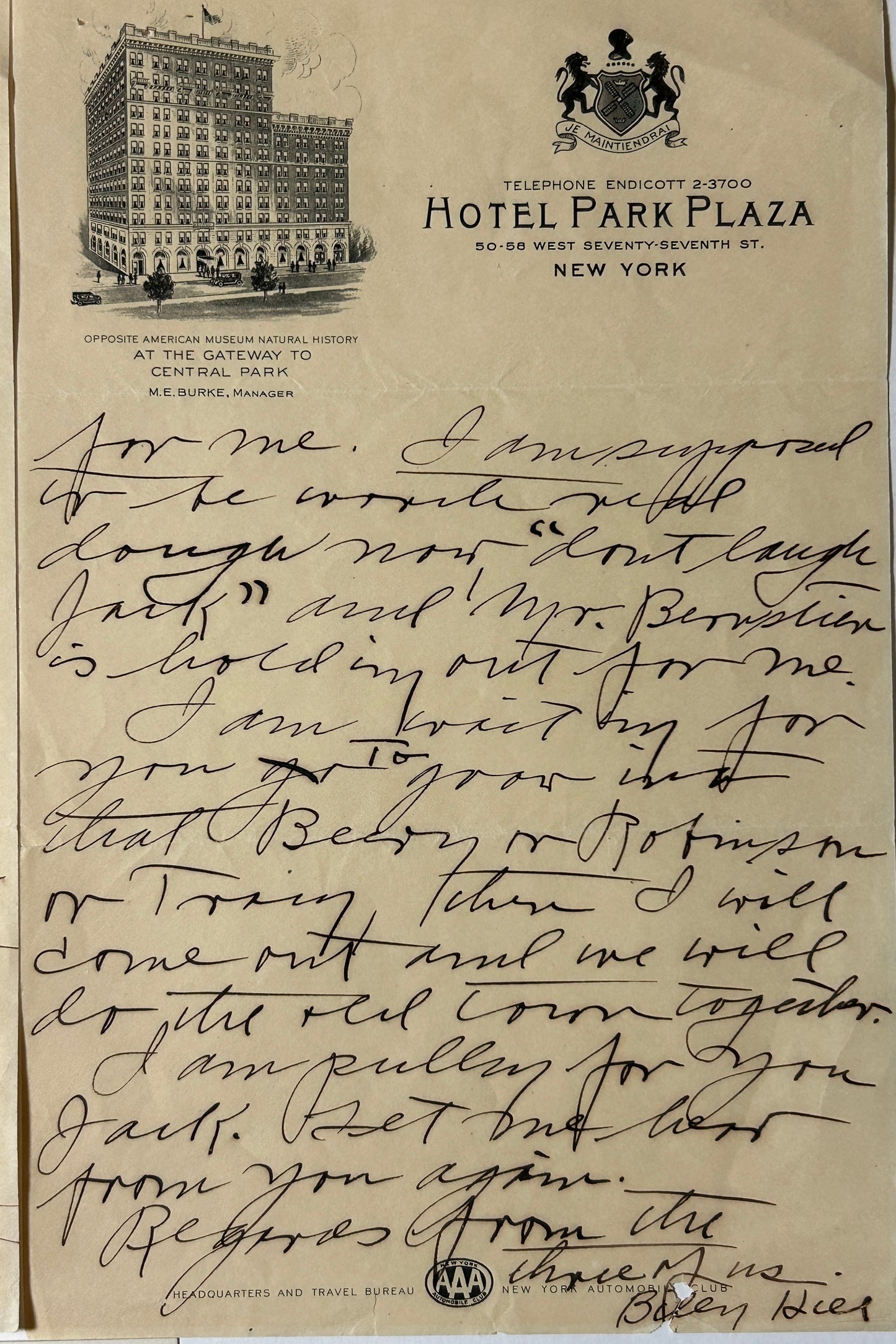 AUTOGRAPH OF COMPOSER BILLY HILL ON LETTER