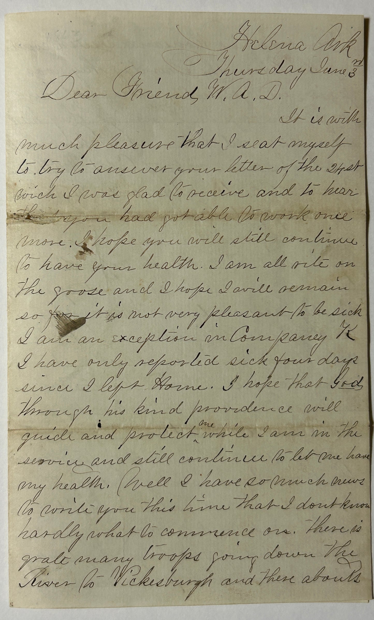 CIVIL WAR SOLDIER 36TH IOWA INFANTRY LETTER