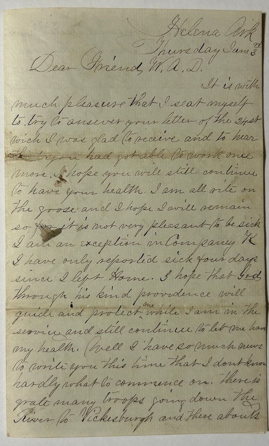 CIVIL WAR SOLDIER 36TH IOWA INFANTRY LETTER