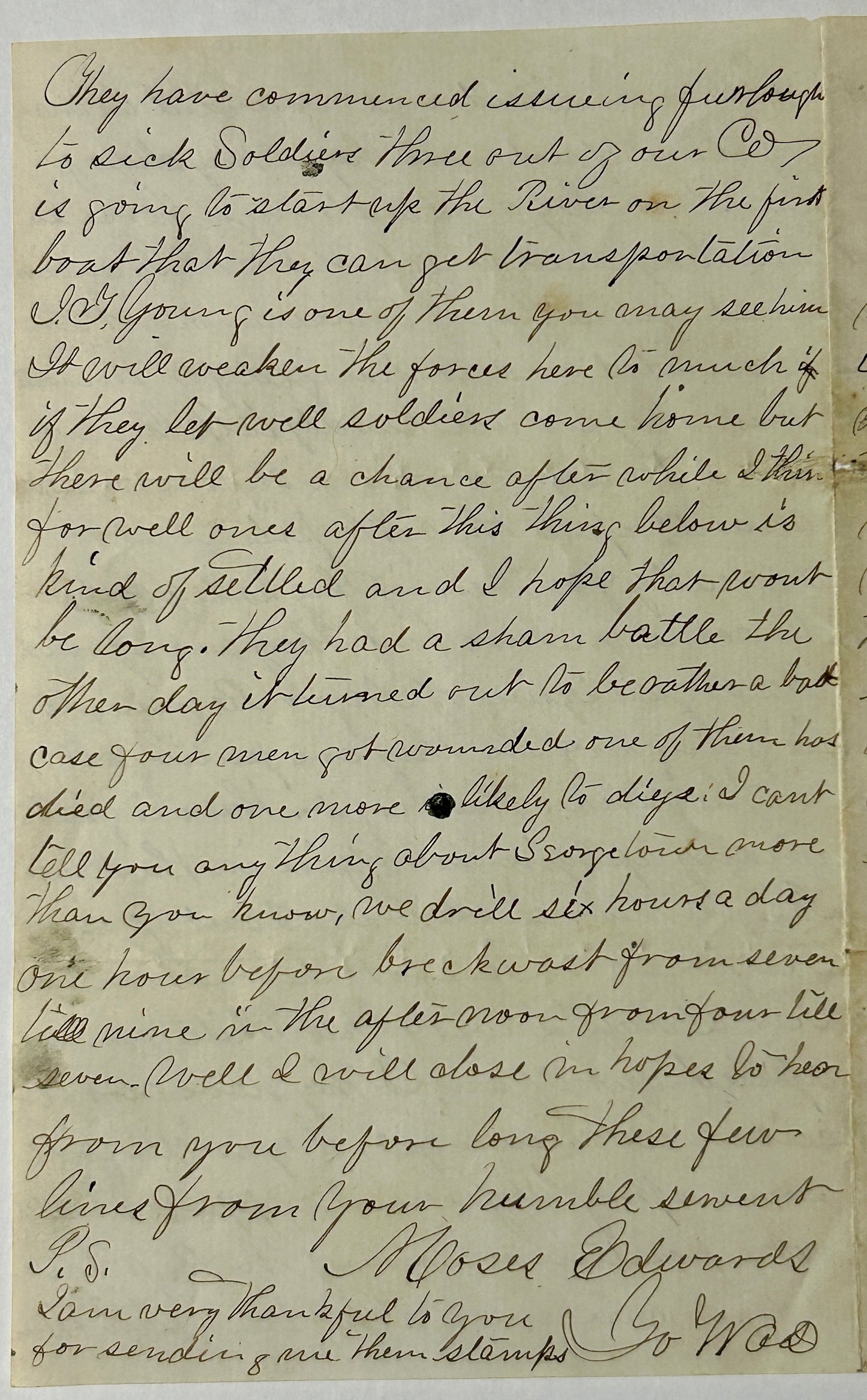 CIVIL WAR SOLDIER 36TH IOWA INFANTRY LETTER
