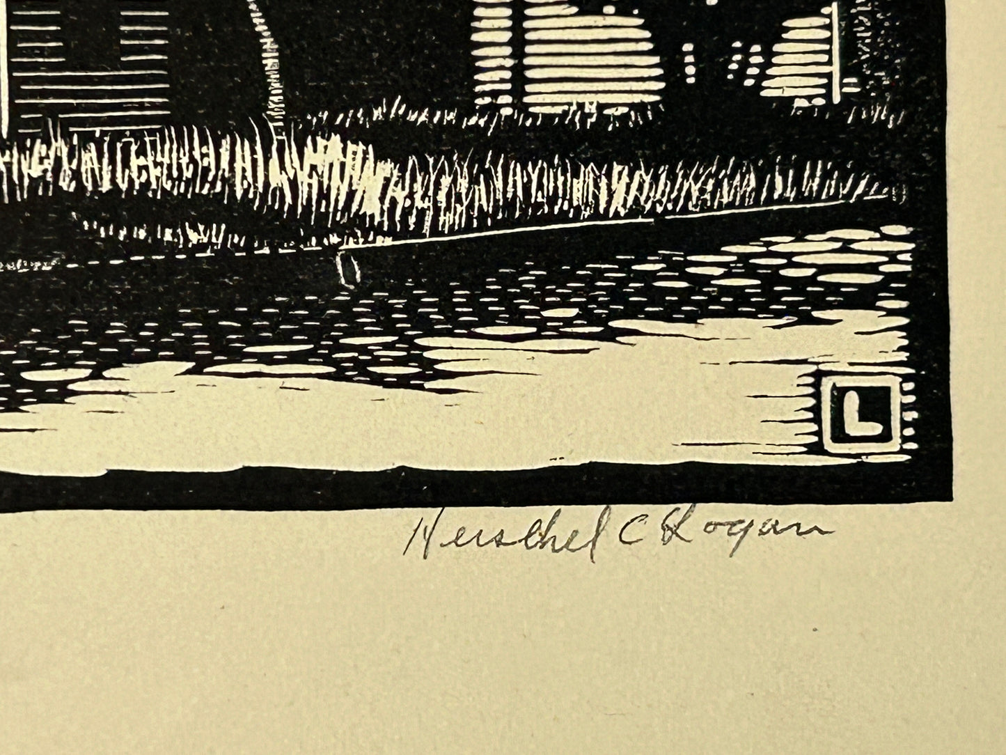 HERSCHEL LOGAN FAMOUS KANSAS ARTIST PRINT "ON FIFTH STREET"