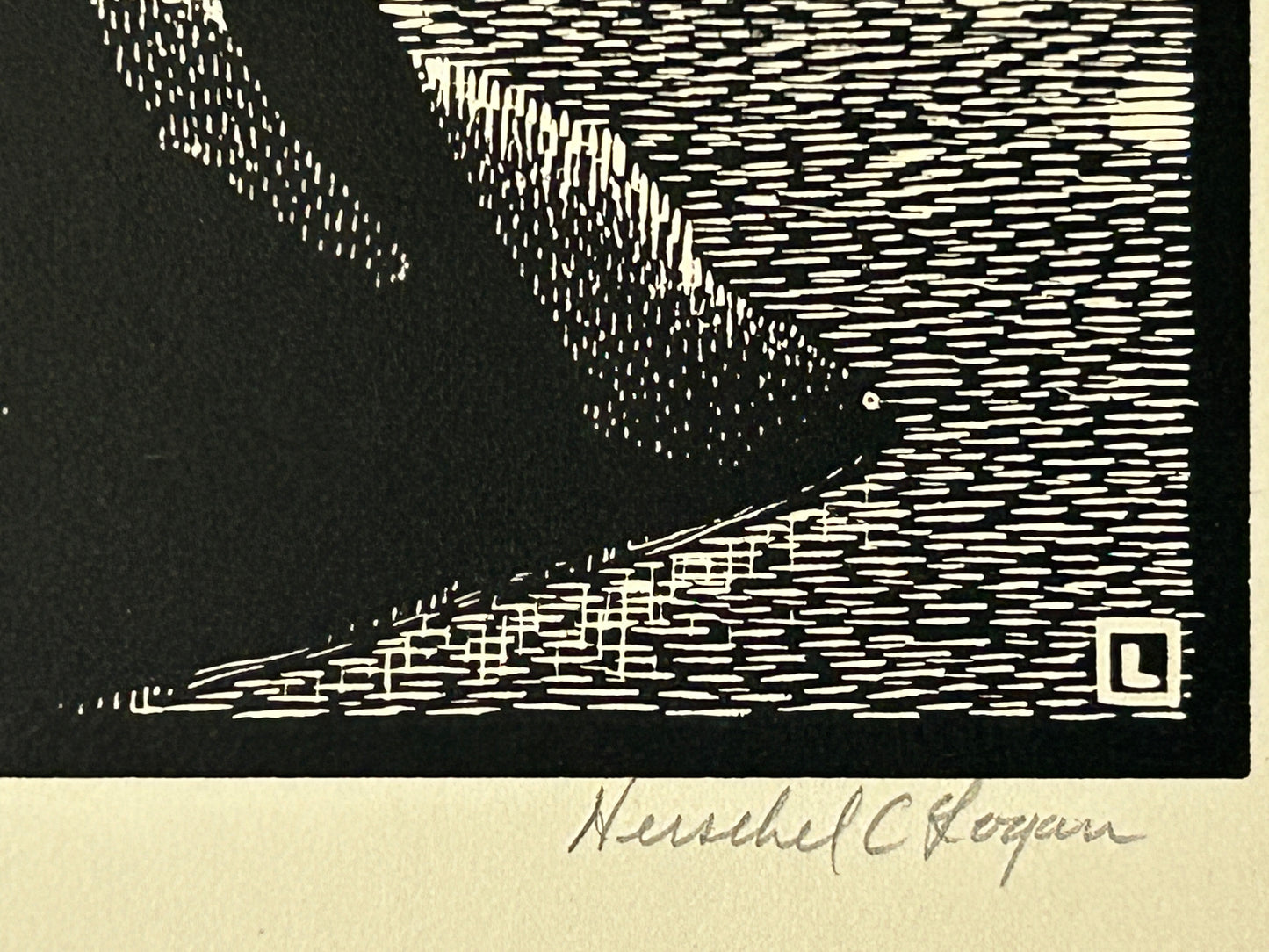 HERSCHEL LOGAN FAMOUS KANSAS ARTIST 1901-1987 "THE BATHER" SIGNED PRINT