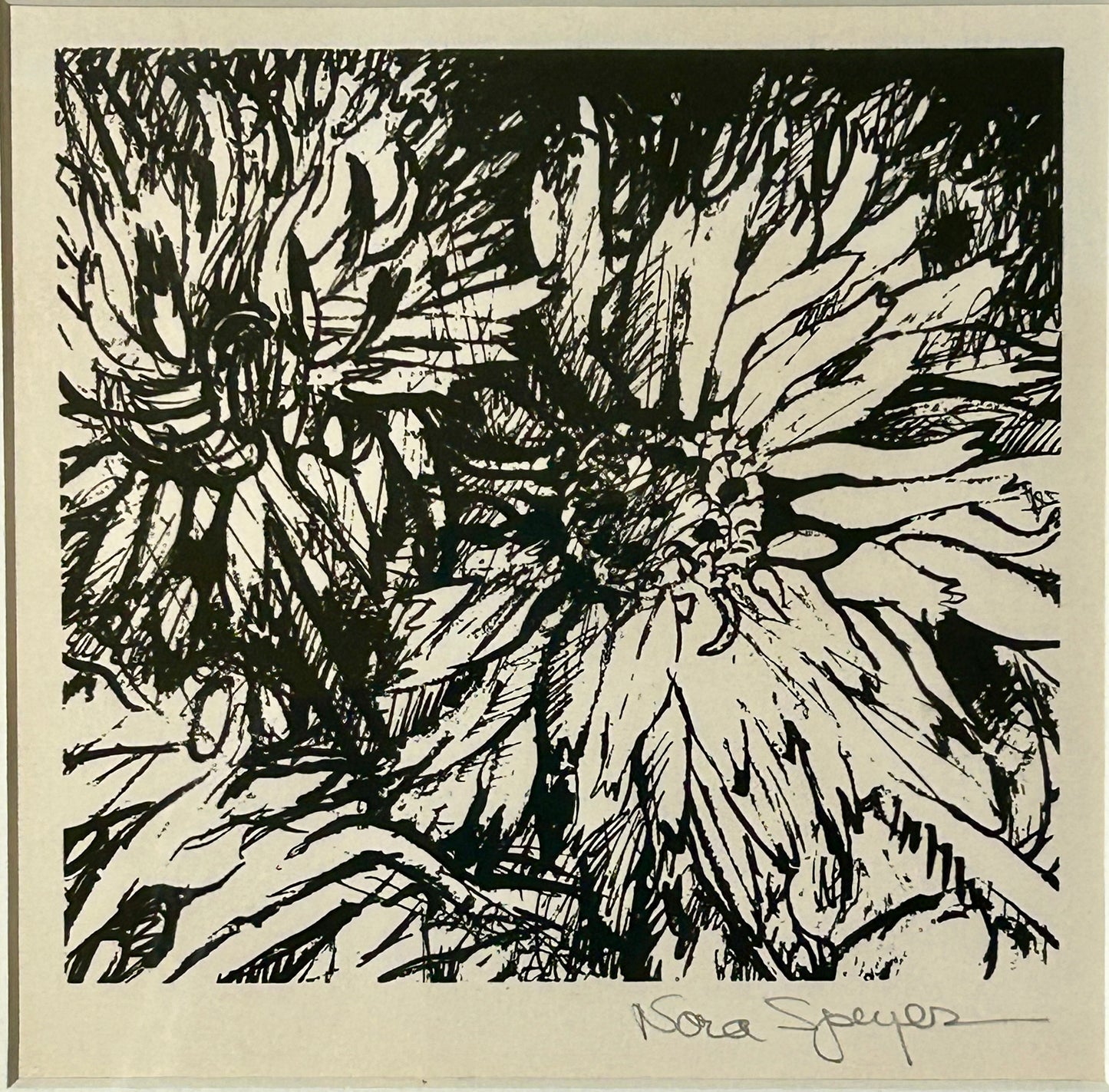 NORA SPEYER BORN 1923 NEW YORK FLORAL SIGNED PRINT