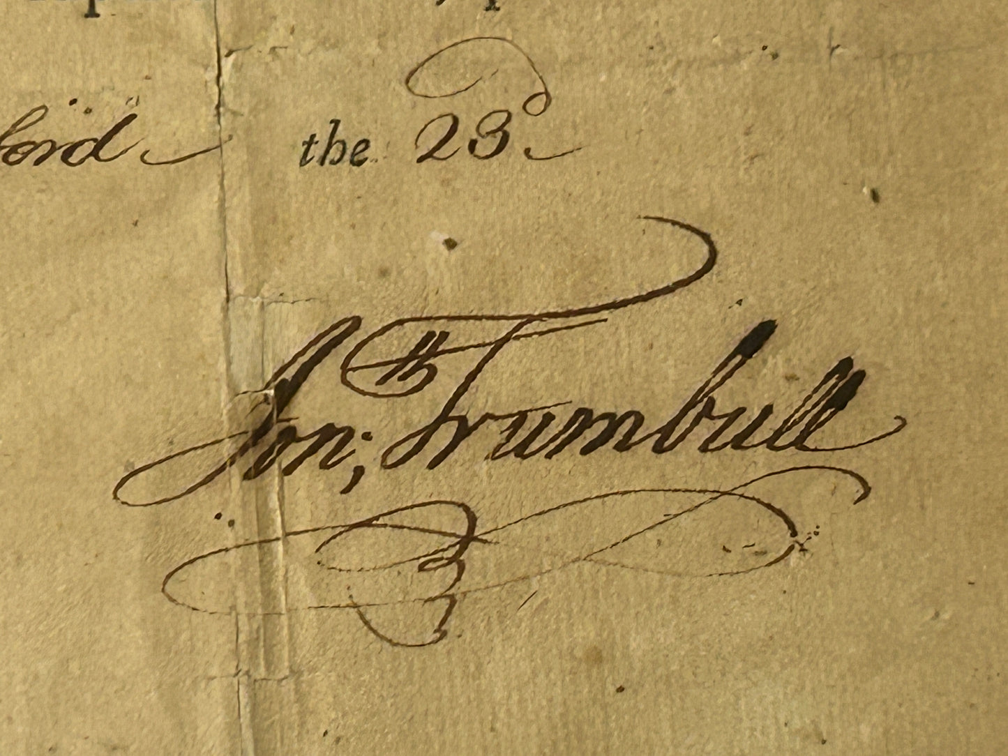 1776 CONNECTICUT SIGNED BY JONATHAN TRUMBLE MILITARY COMMISSION