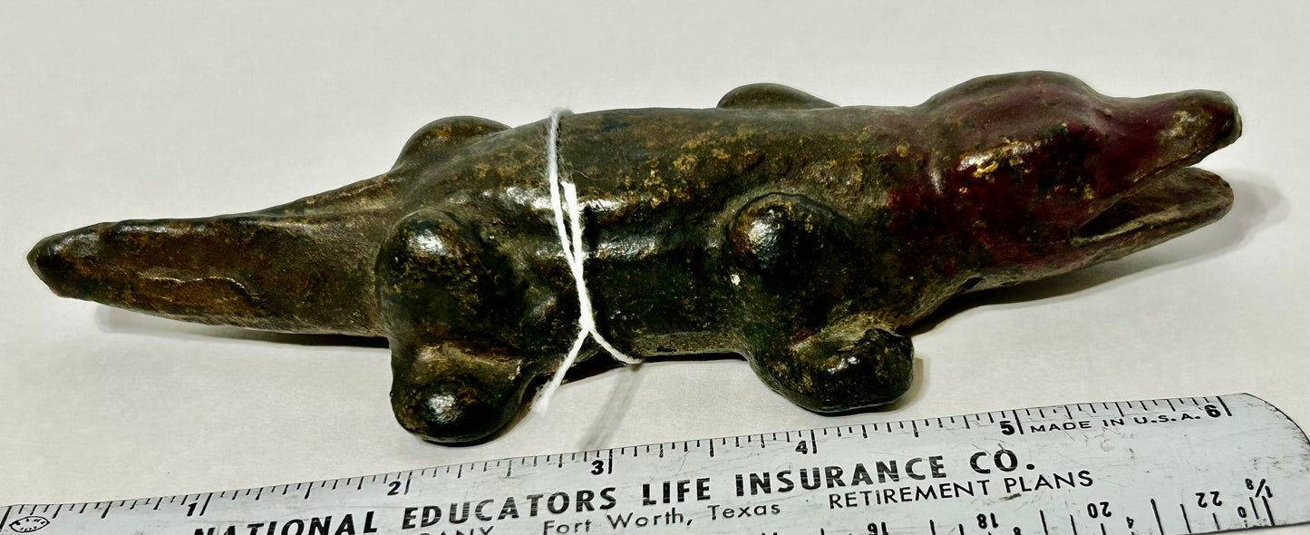 ALLIGATOR CAST IRON ANTIQUE FIGURE