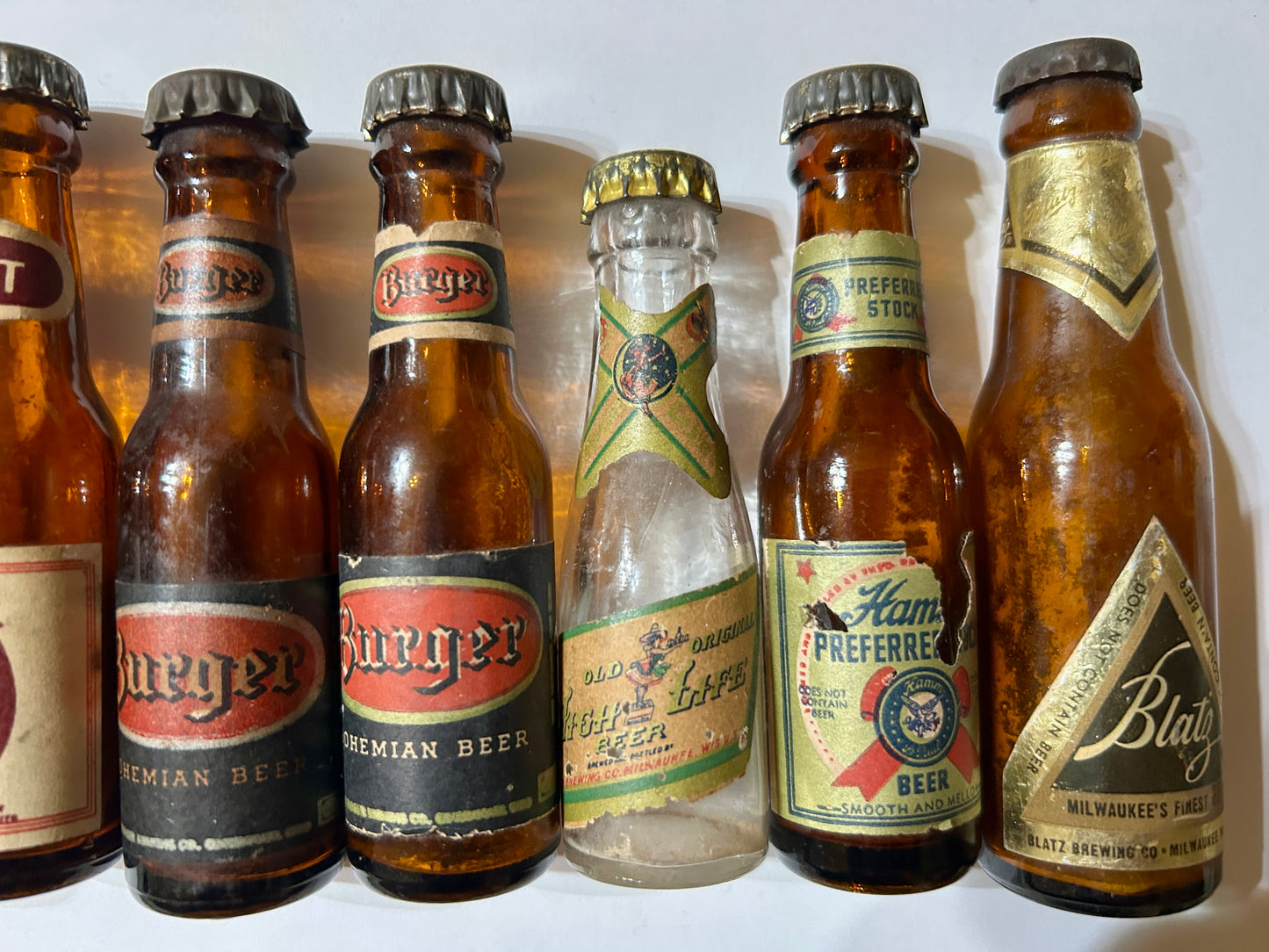 MINI BEER ANTIQUE SAMPLE BOTTLES