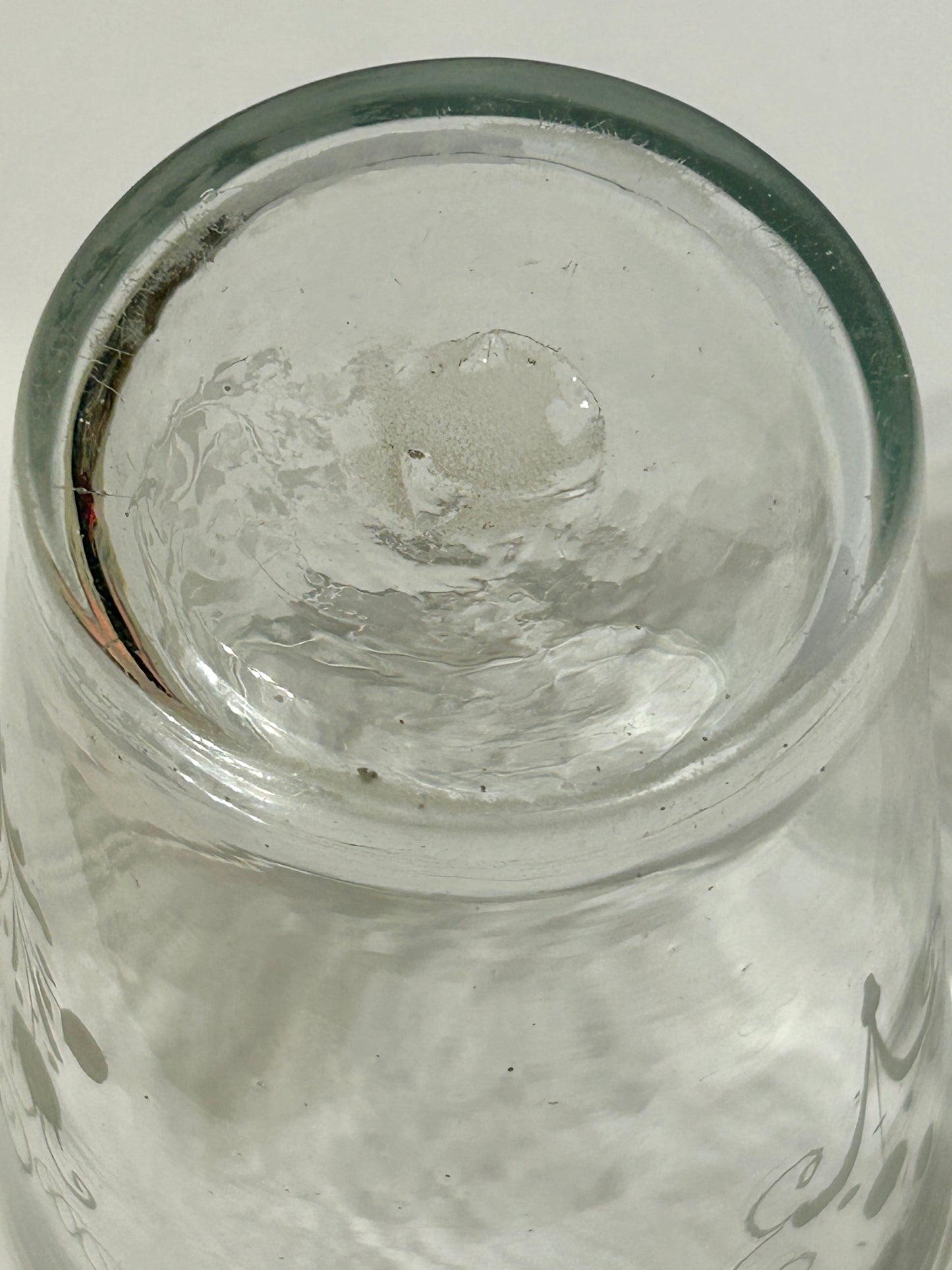STEIGEL TYPE EARLY BLOWN GLASS ETCHED FLIP GLASS